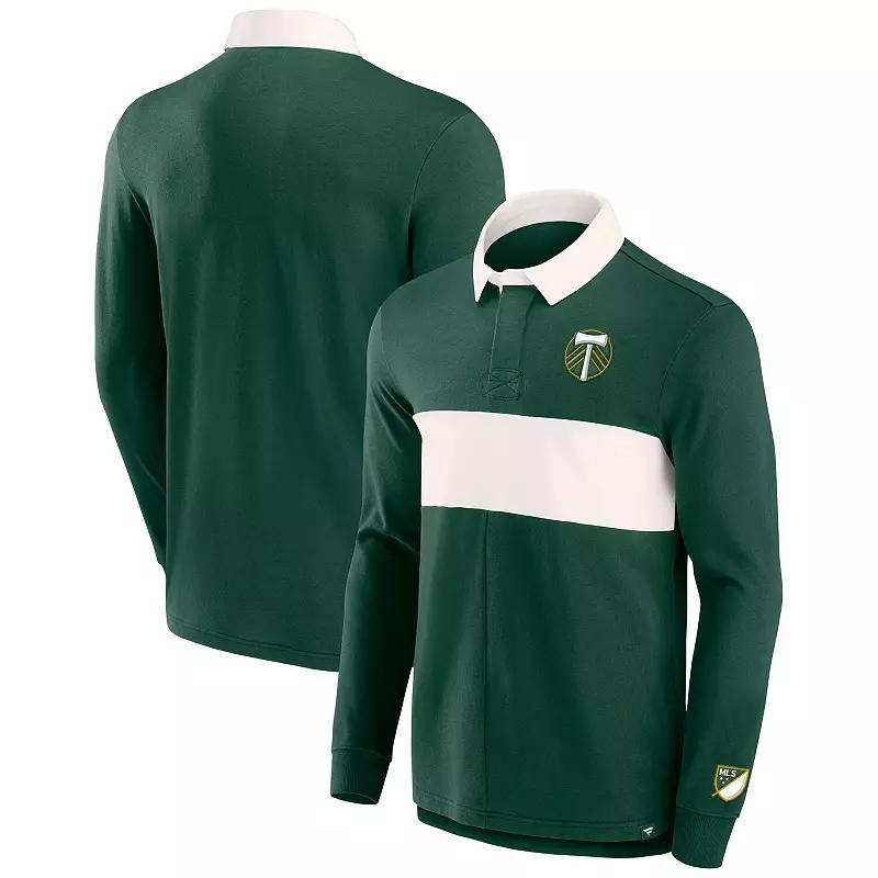 Men's Fanatics Green Portland Timbers Forever Casuals Long Sleeve Striker Polo,  Product Image