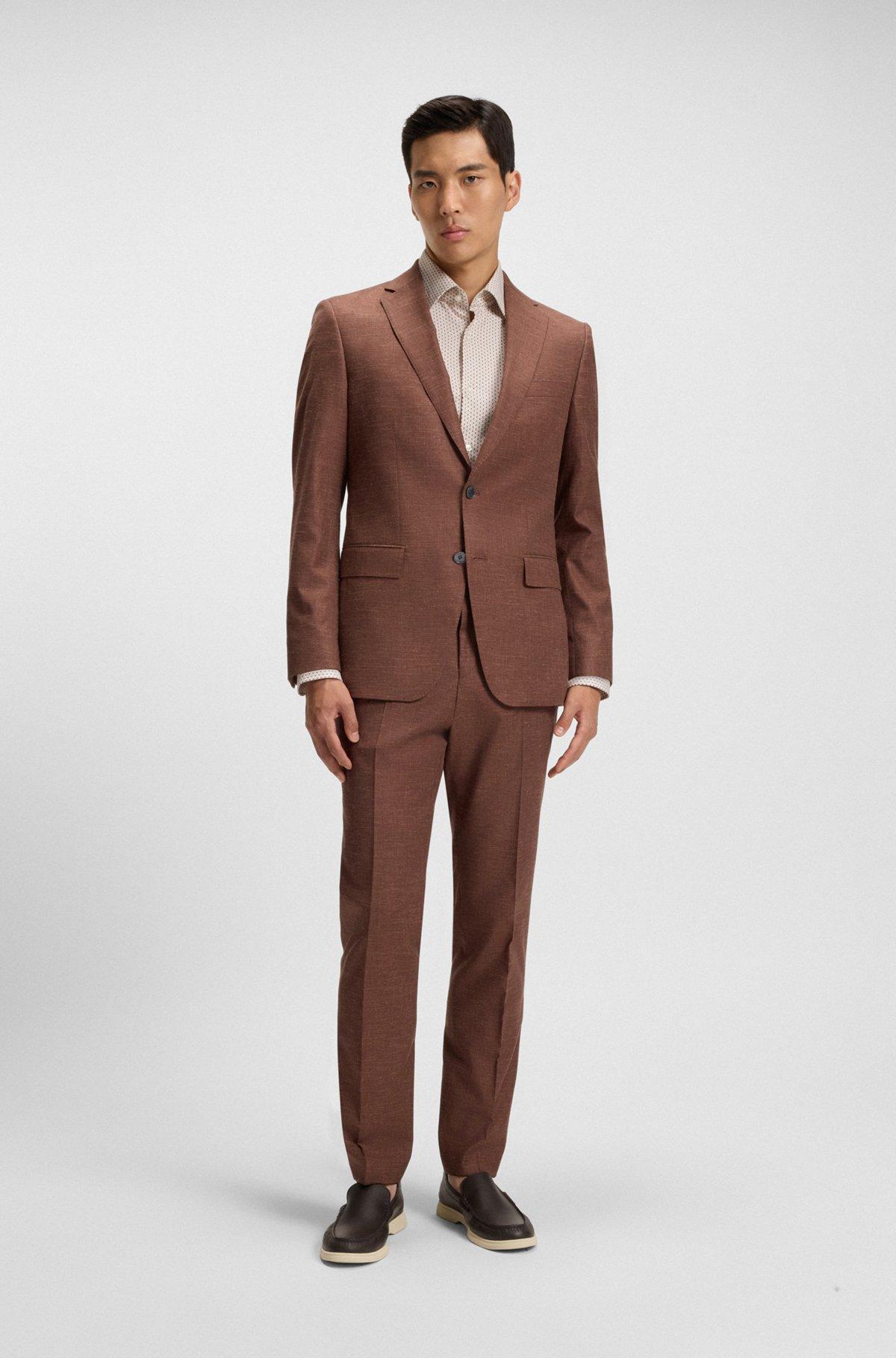 Slim-fit blazer in patterned stretch fabric Product Image