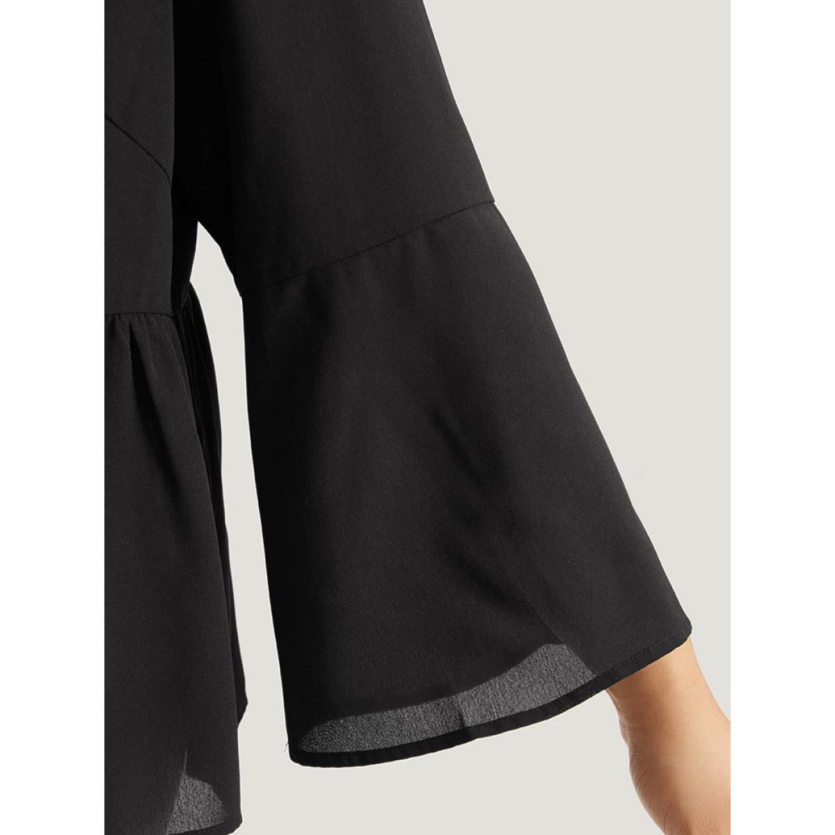 Plus Size Geometric Print Mesh Patchwork Kimono Women Black Resort Vacation Kimonos BloomChic 14-16/1X Product Image