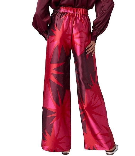 CROSBY by Mollie Burch Cora Faille Abstract Print High Rise Flat Front Wide Leg Full Length Trouser Product Image