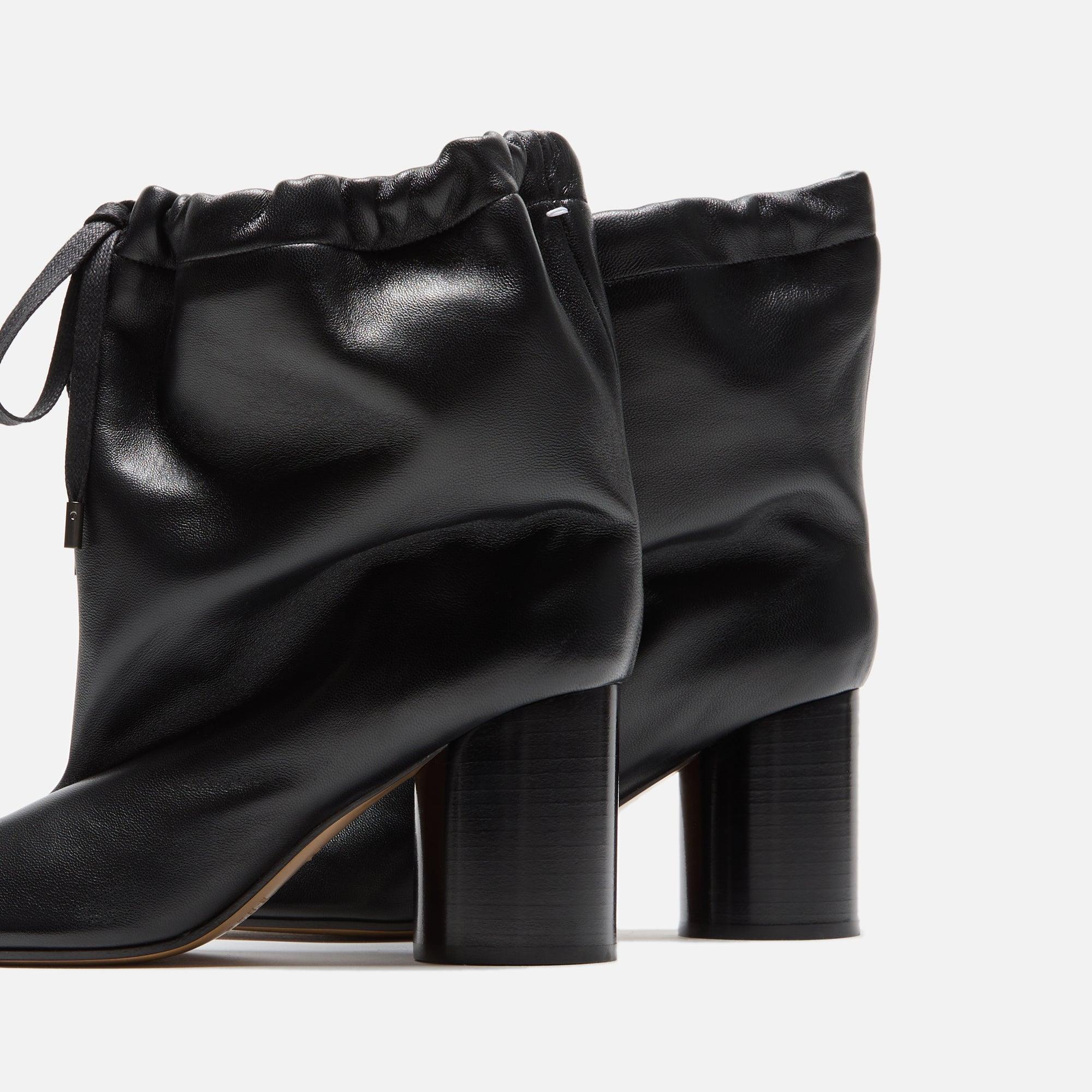 Maison Margiela WMNS Drawstring Tabi Ankle Boot - Black Female Product Image