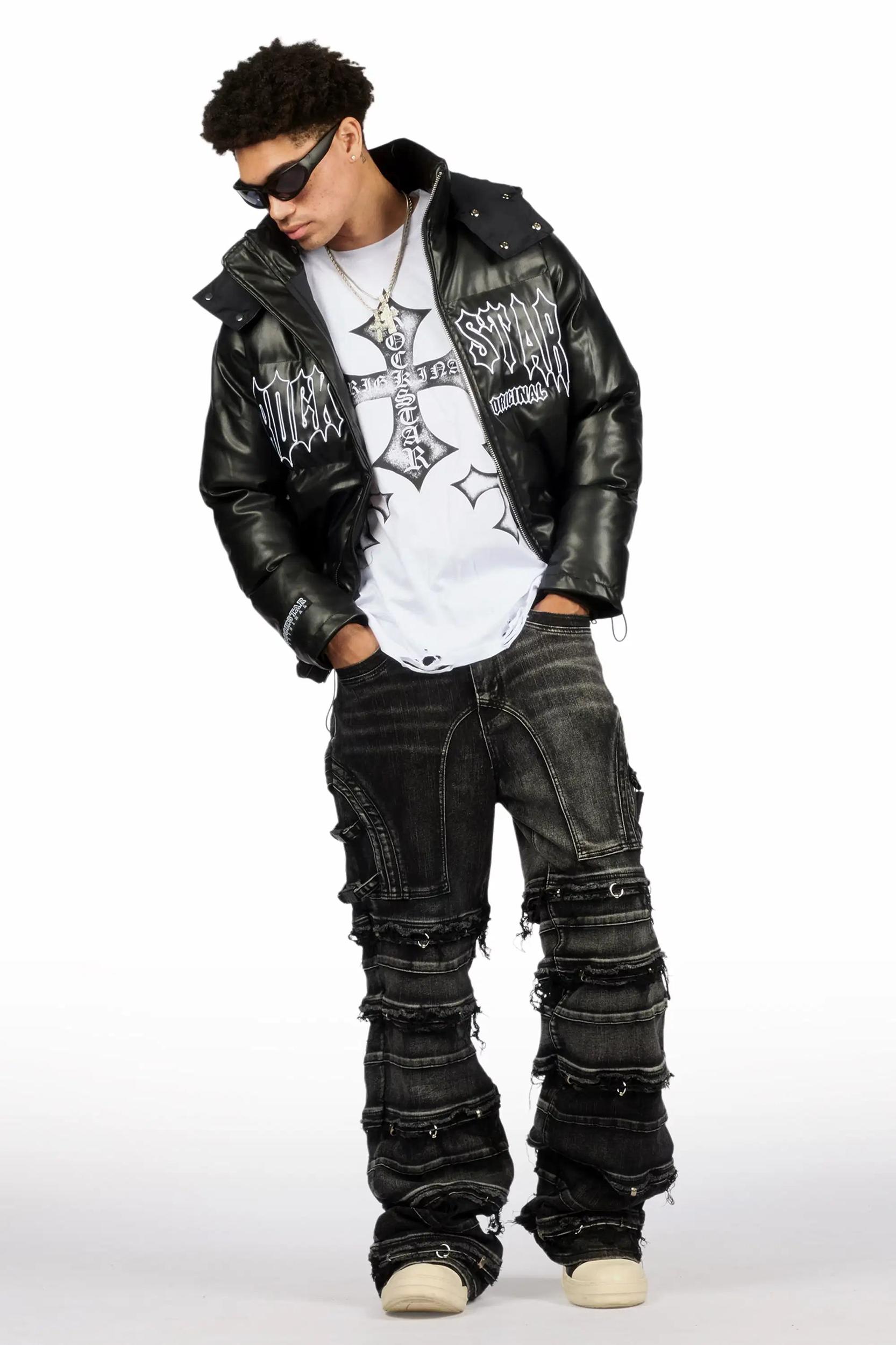 Ravi Black Puffer Jacket Male Product Image