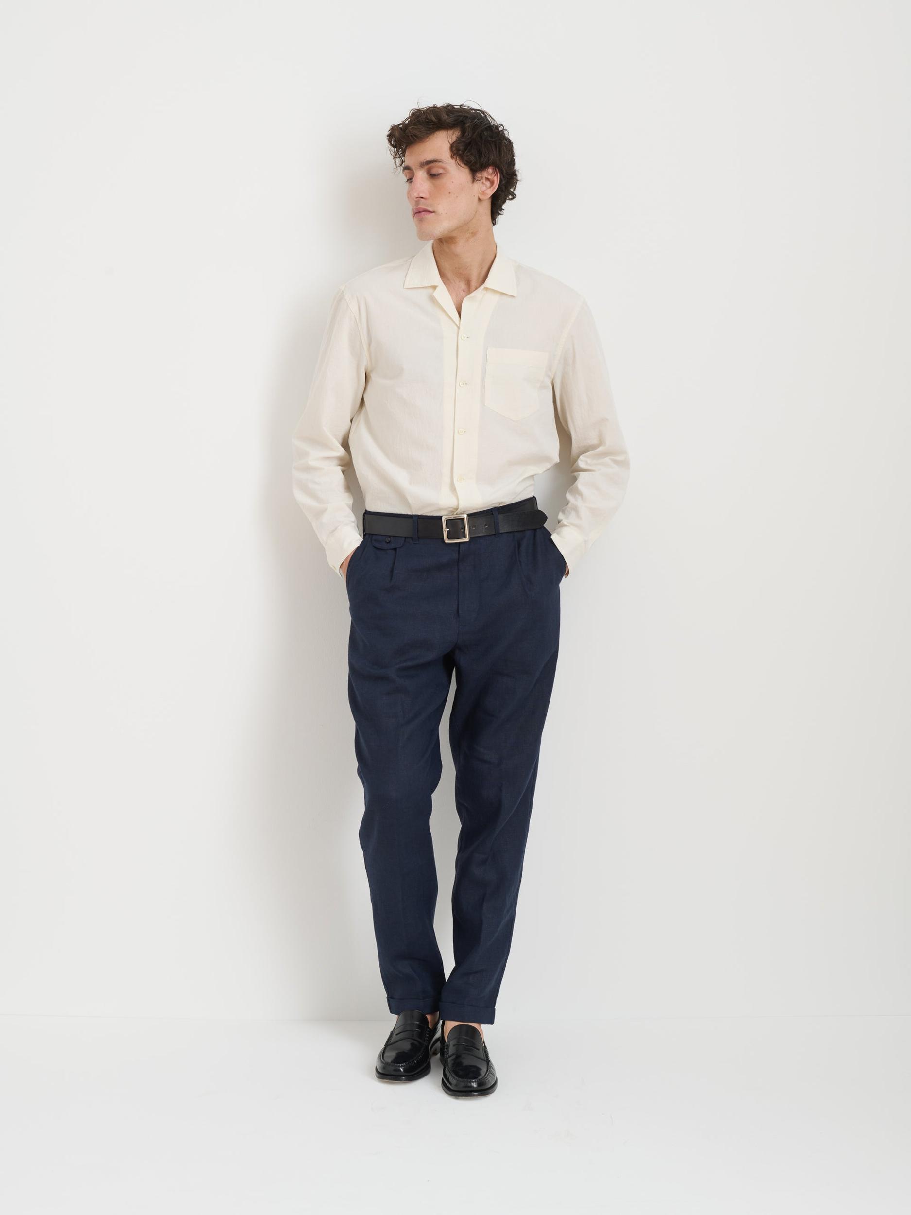 Standard Pleated Pant In Linen Product Image