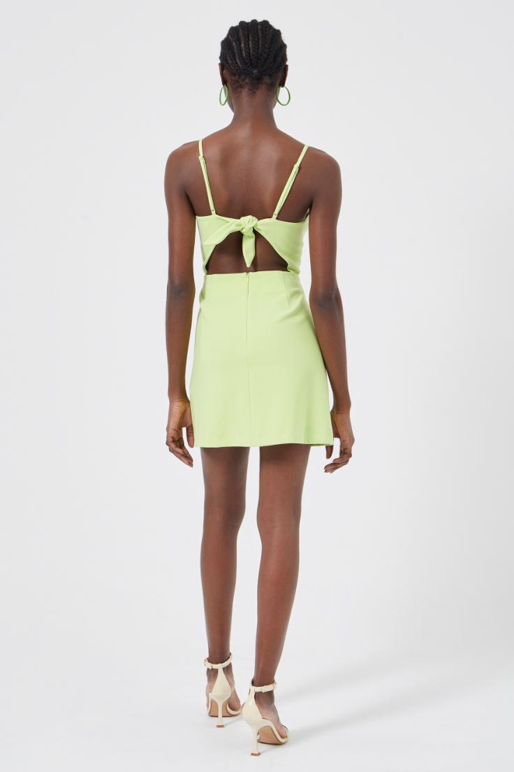 Tie Back Whisper Sweetheart Dress- Sharp Green Product Image