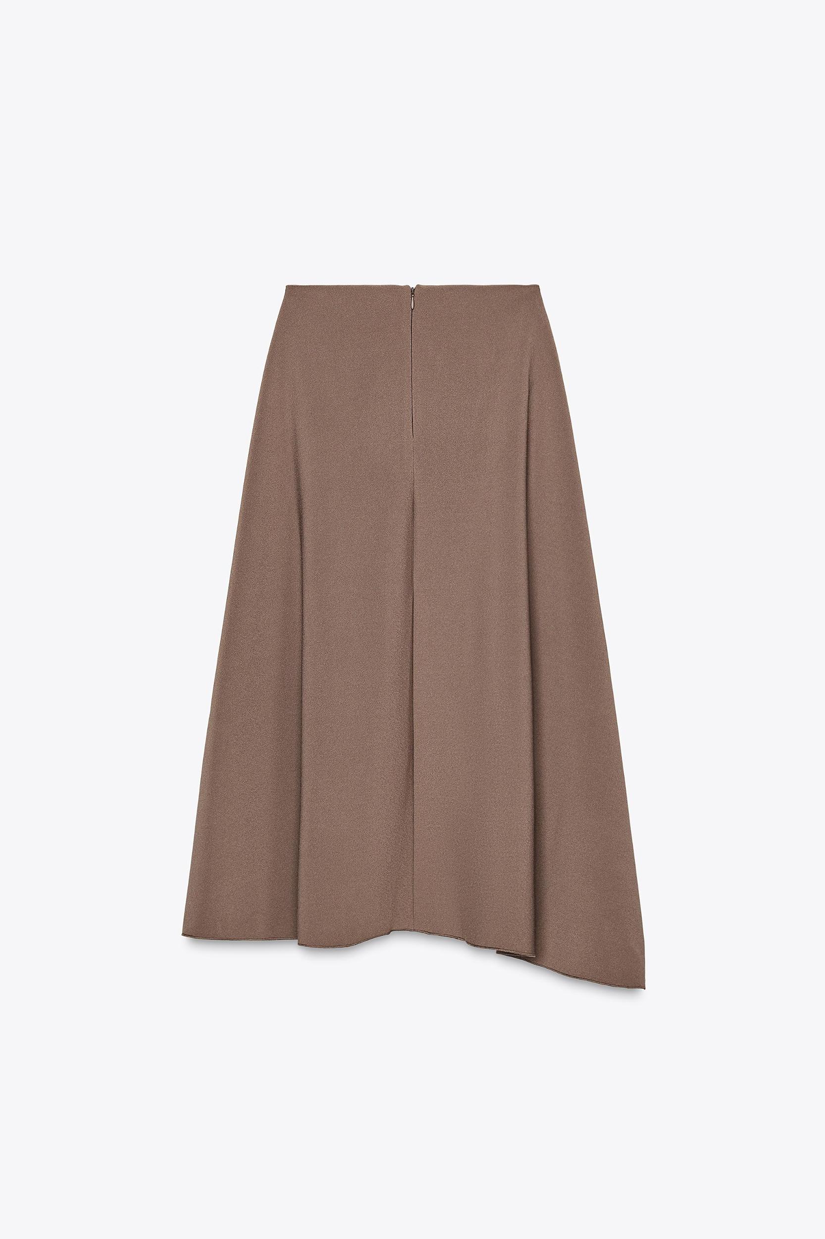 ASYMMETRICAL CREPE MIDI SKIRT Product Image