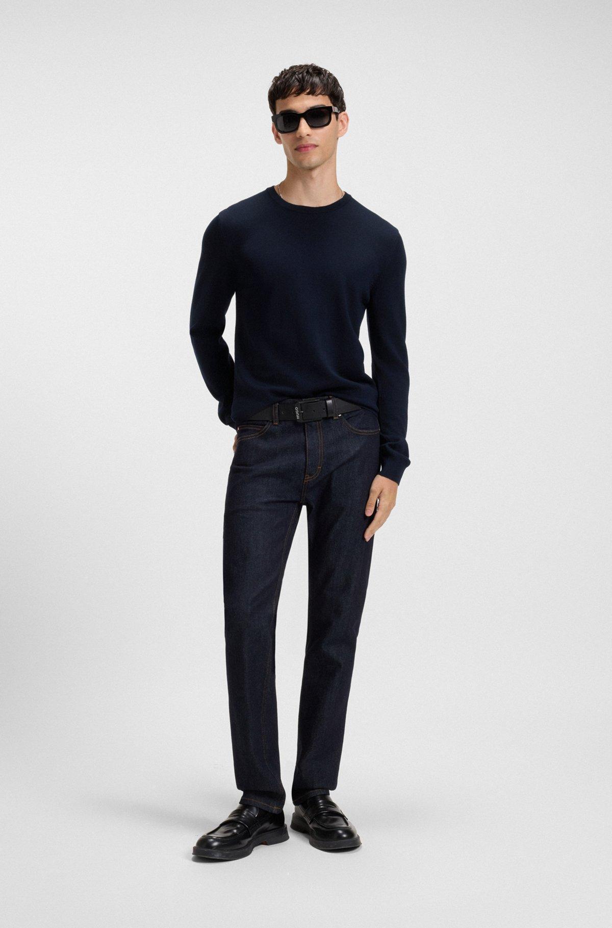 Virgin-wool sweater with embroidered logo Product Image