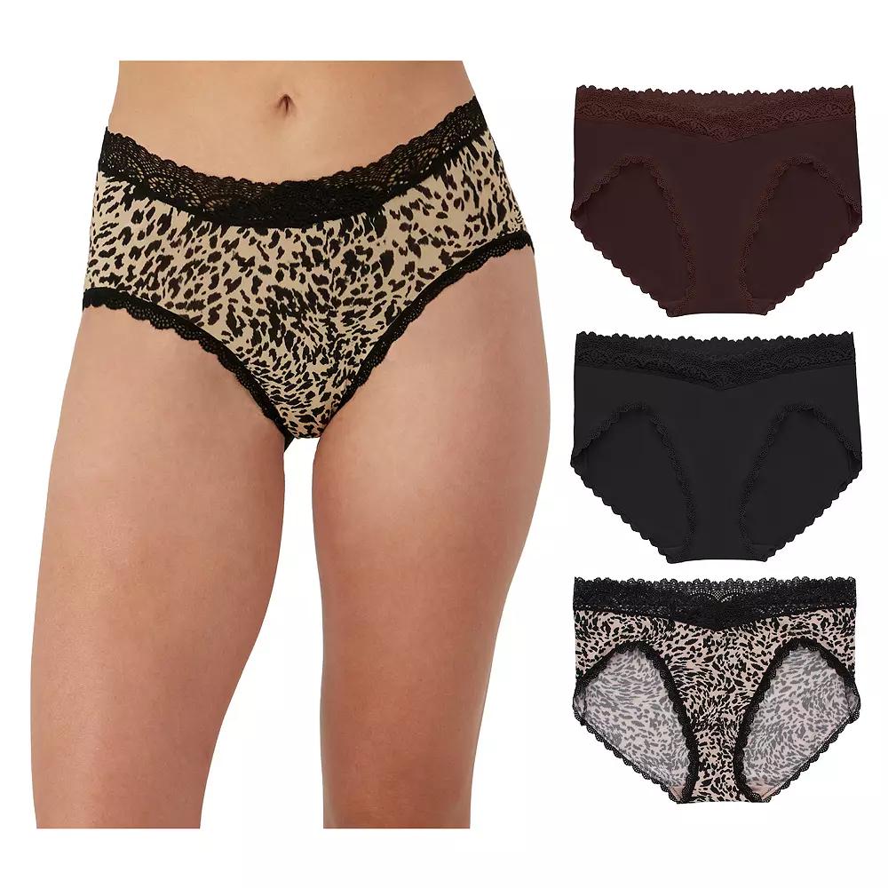 Maidenform 3-Pack Everyday Luxe Bikini Underwear DM3TBK, Womens Brown Eve Blush Product Image