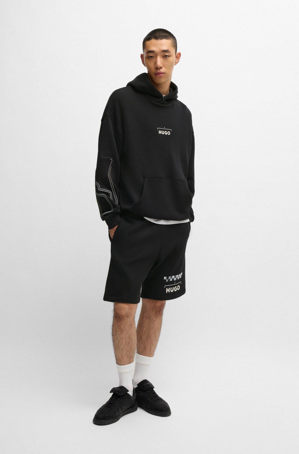 Hoodie with racing print Product Image