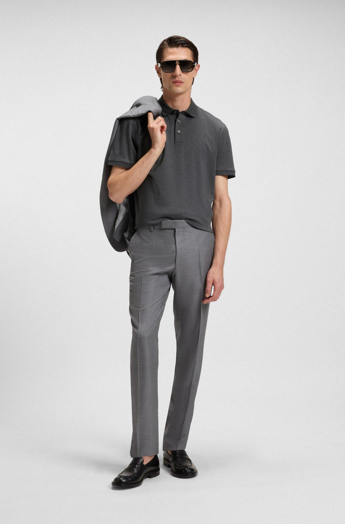 Regular-fit polo shirt in mercerized cotton Product Image