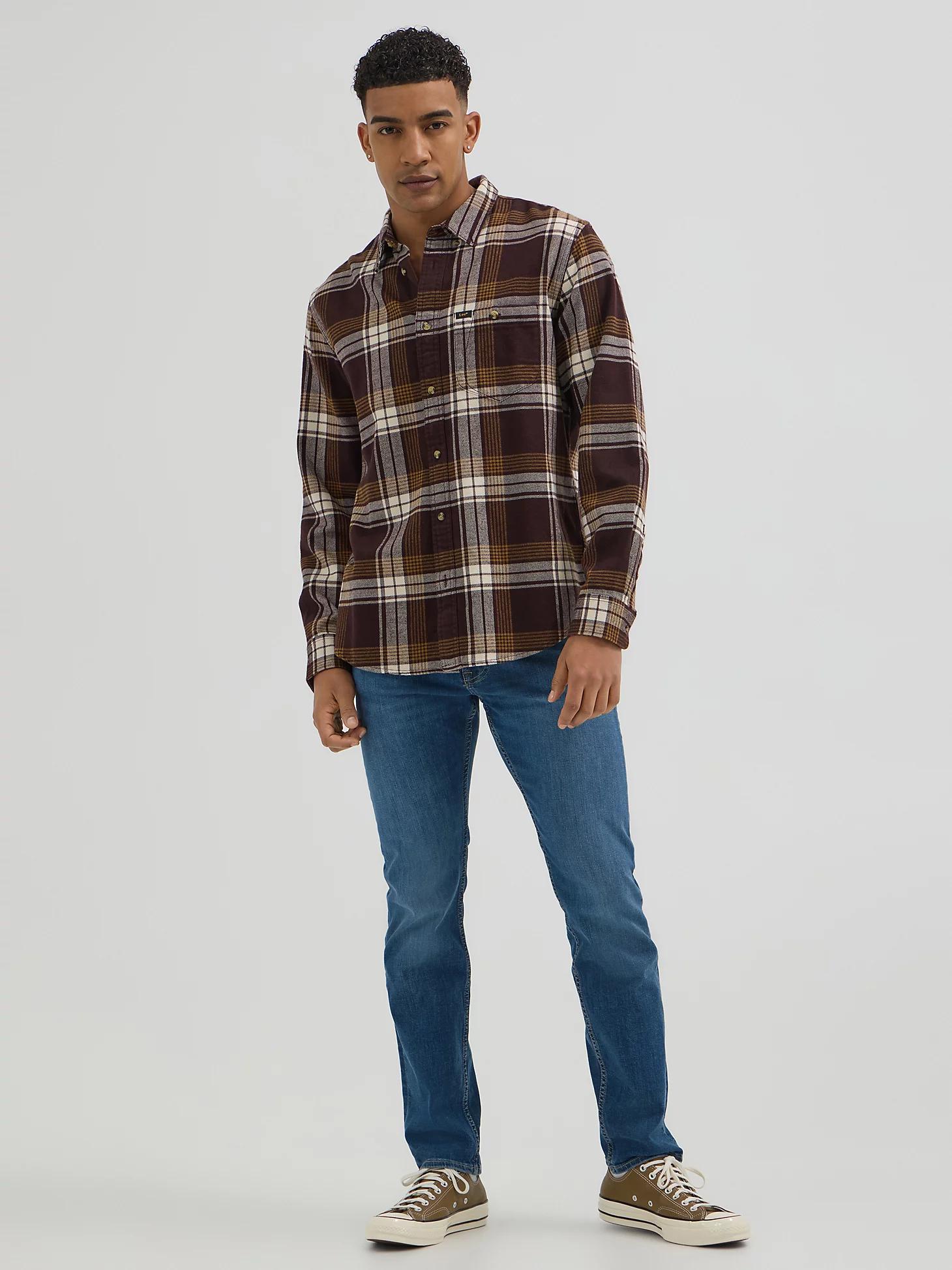Men's Relaxed Fit Riveted Plaid Button Down Shirt | Men's Tops & Tees | Lee® Product Image