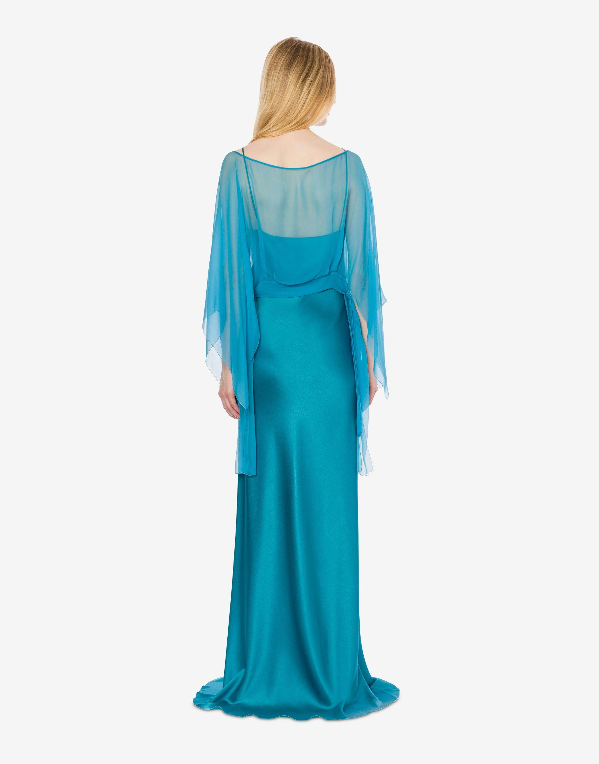 Satin and chiffon long dress Product Image