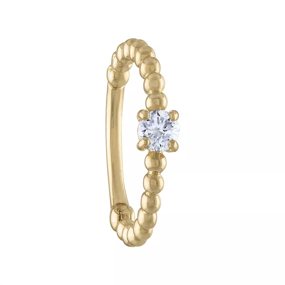 Amella Jewels 14k Gold Diamond Beaded Cartilage Earring, Women's Product Image