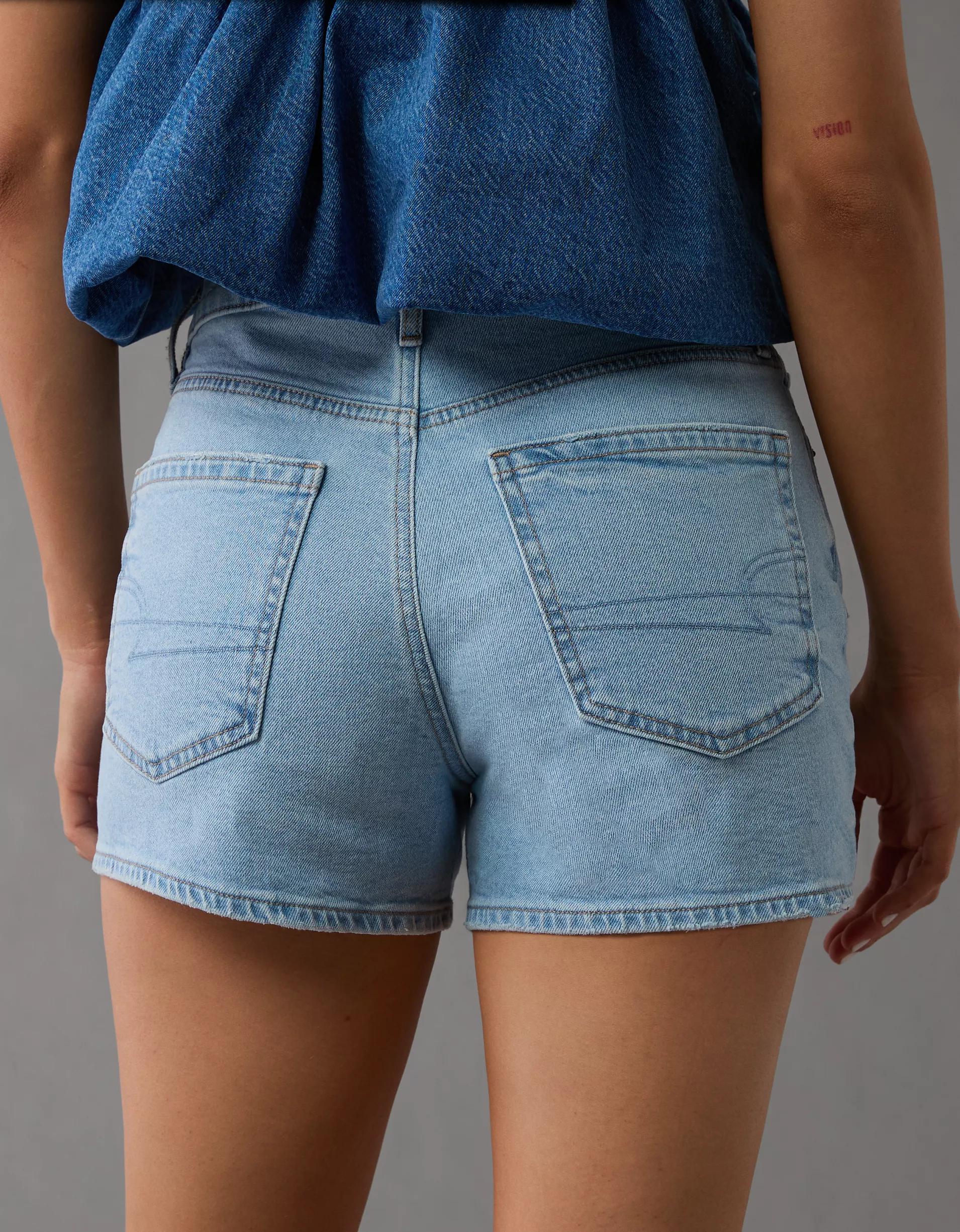 AE Strigid Super High-Waisted Relaxed Denim Short Product Image