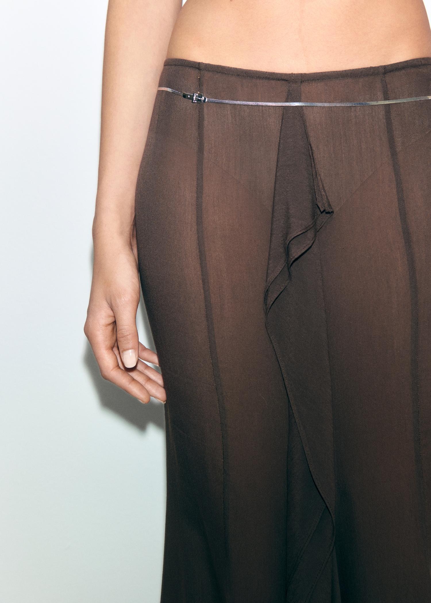 Maxi-skirt with ruffle detail - Women | MANGO USA Product Image