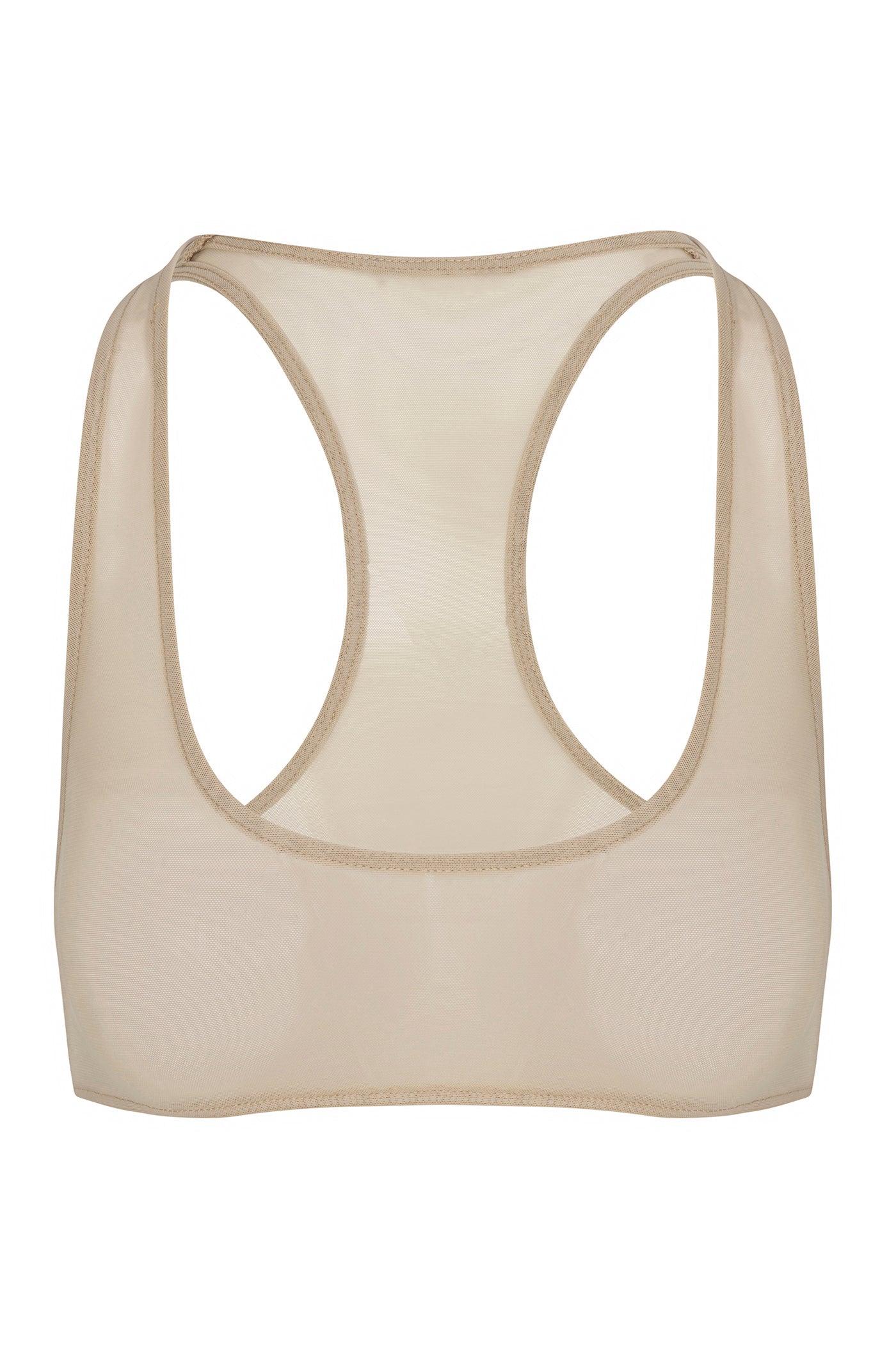 Power Mesh Racerback Bra Top - Stone Female Product Image