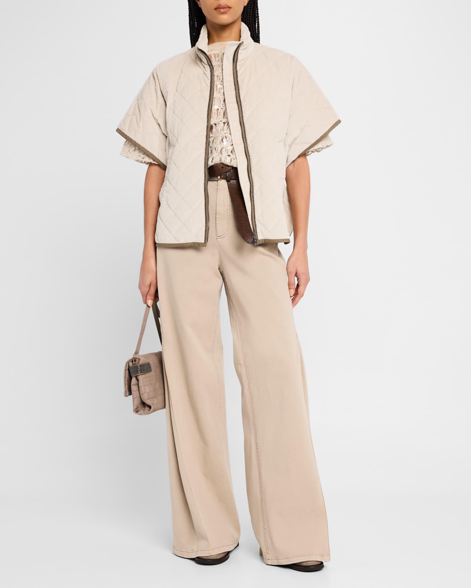 Wide-Leg Jeans with Side Pleat  Product Image