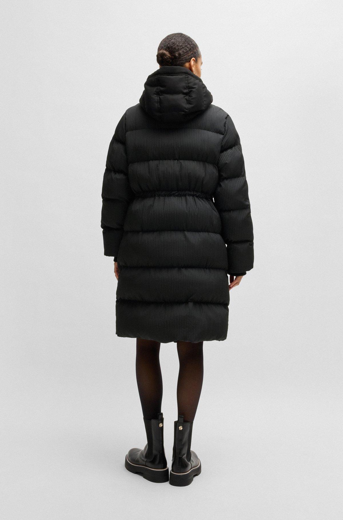 Water-repellent parka jacket in quilted corduroy-effect fabric Product Image