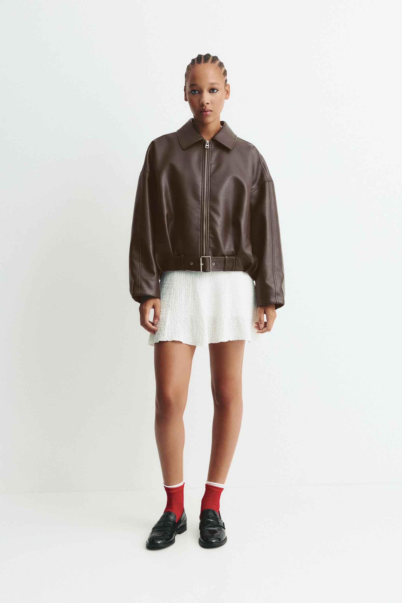Faux leather bomber jacket Product Image