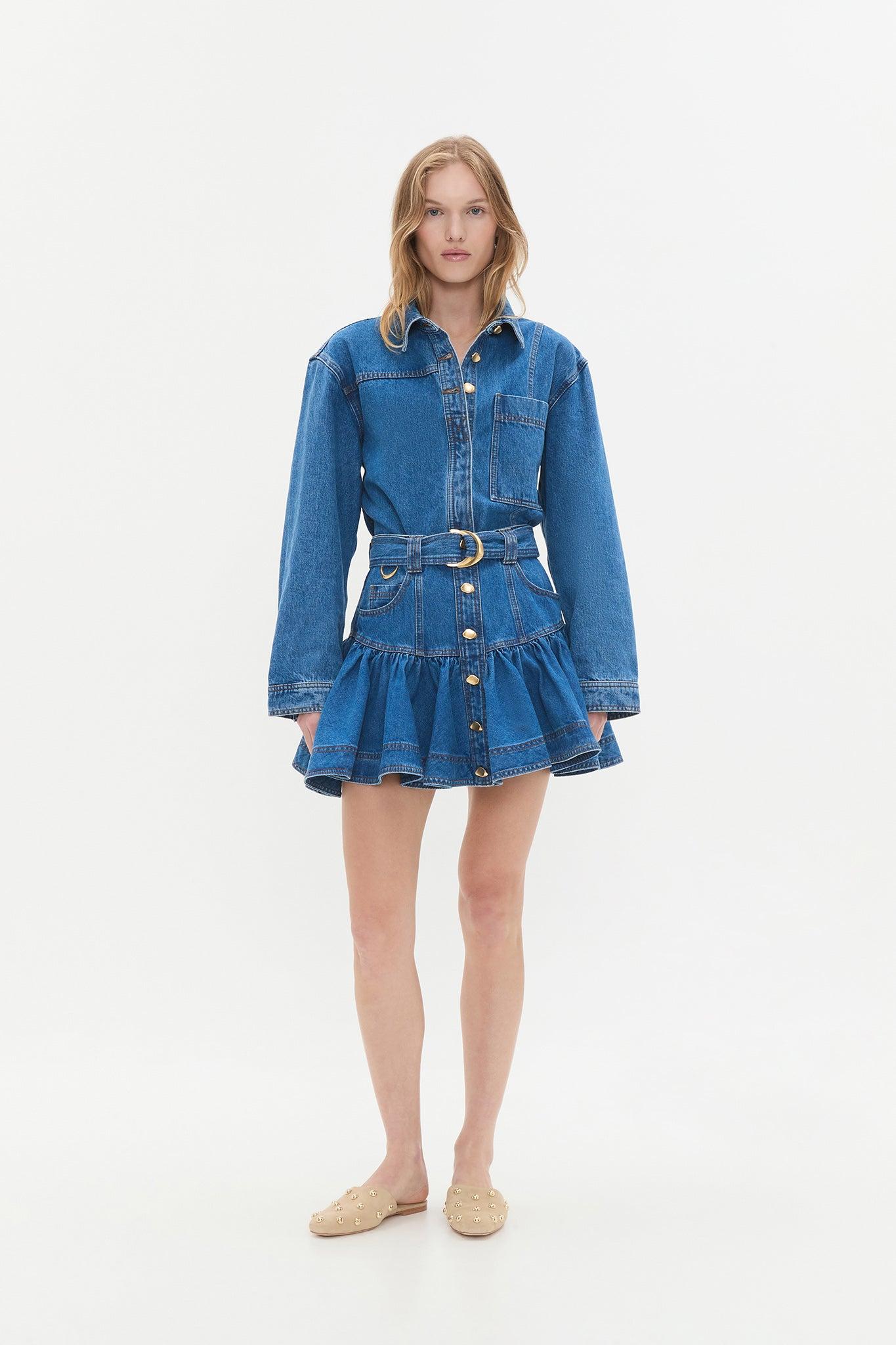 Elena Denim Mini Skirt Product Image