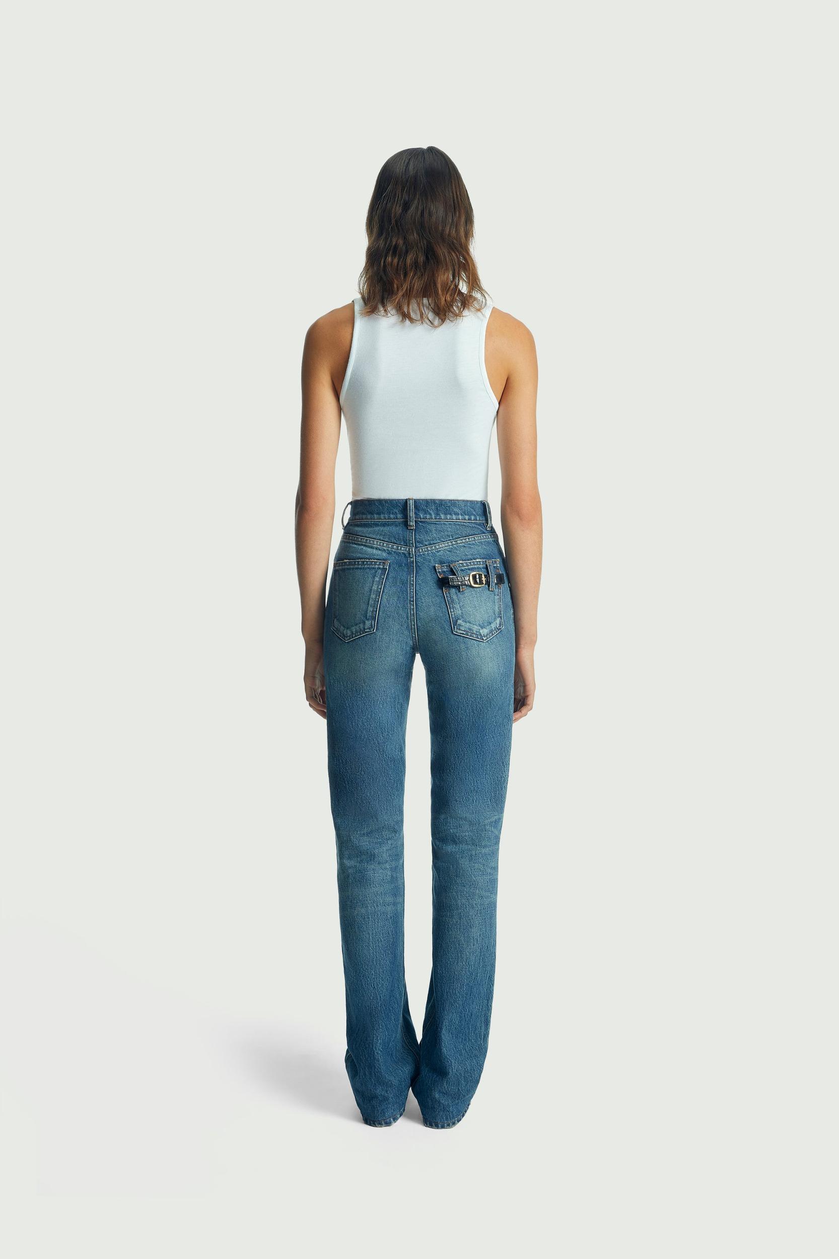 Straight Leg Denim Pants Product Image