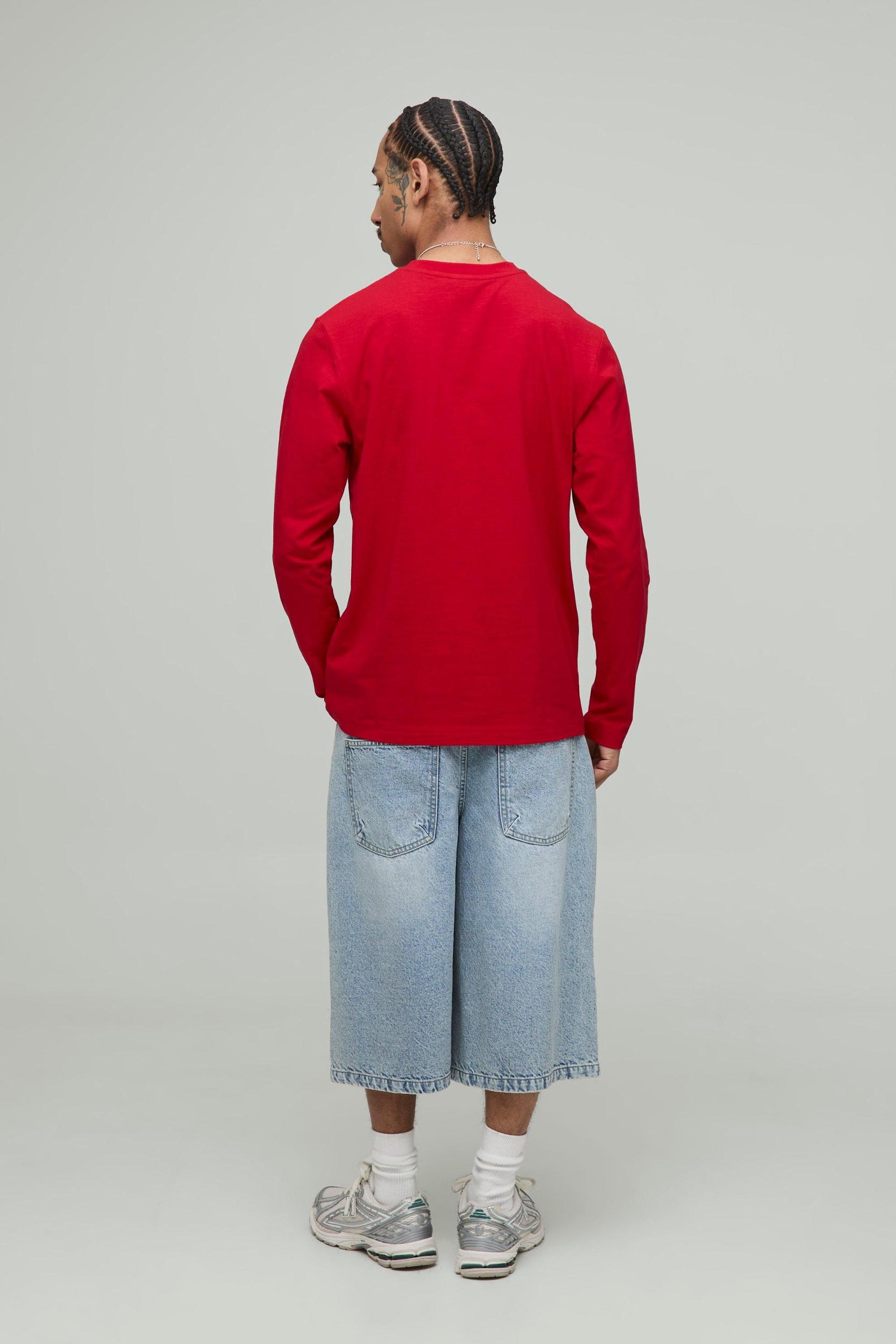 Regular Fit Long Sleeve Slub T-Shirt | boohooMAN USA Product Image