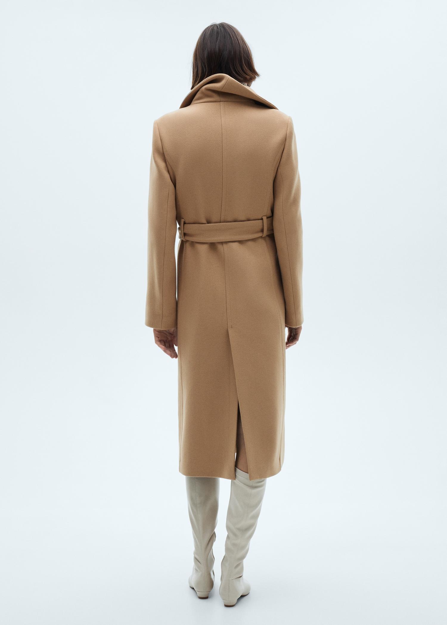 Manteco wool coat with belt - Women | MANGO USA Product Image