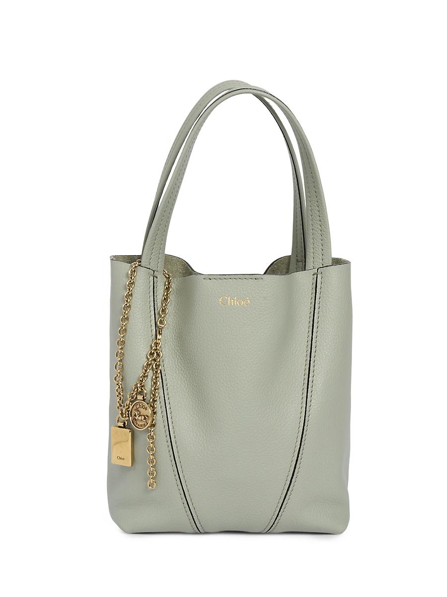 Womens Small Spin Leather Tote Bag Product Image