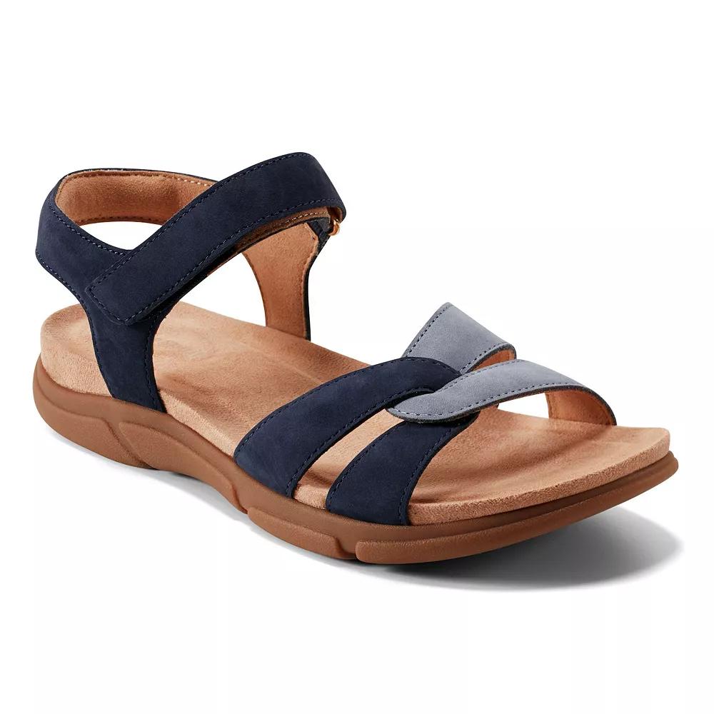 Easy Spirit Marian Women's Leather Adjustable Quarter-Strap Slingback Sandals, Size: 10, Navy Light Blue Nubuck Product Image