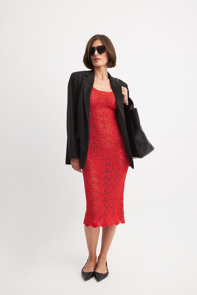 Crochet Knitted Midi Dress Product Image