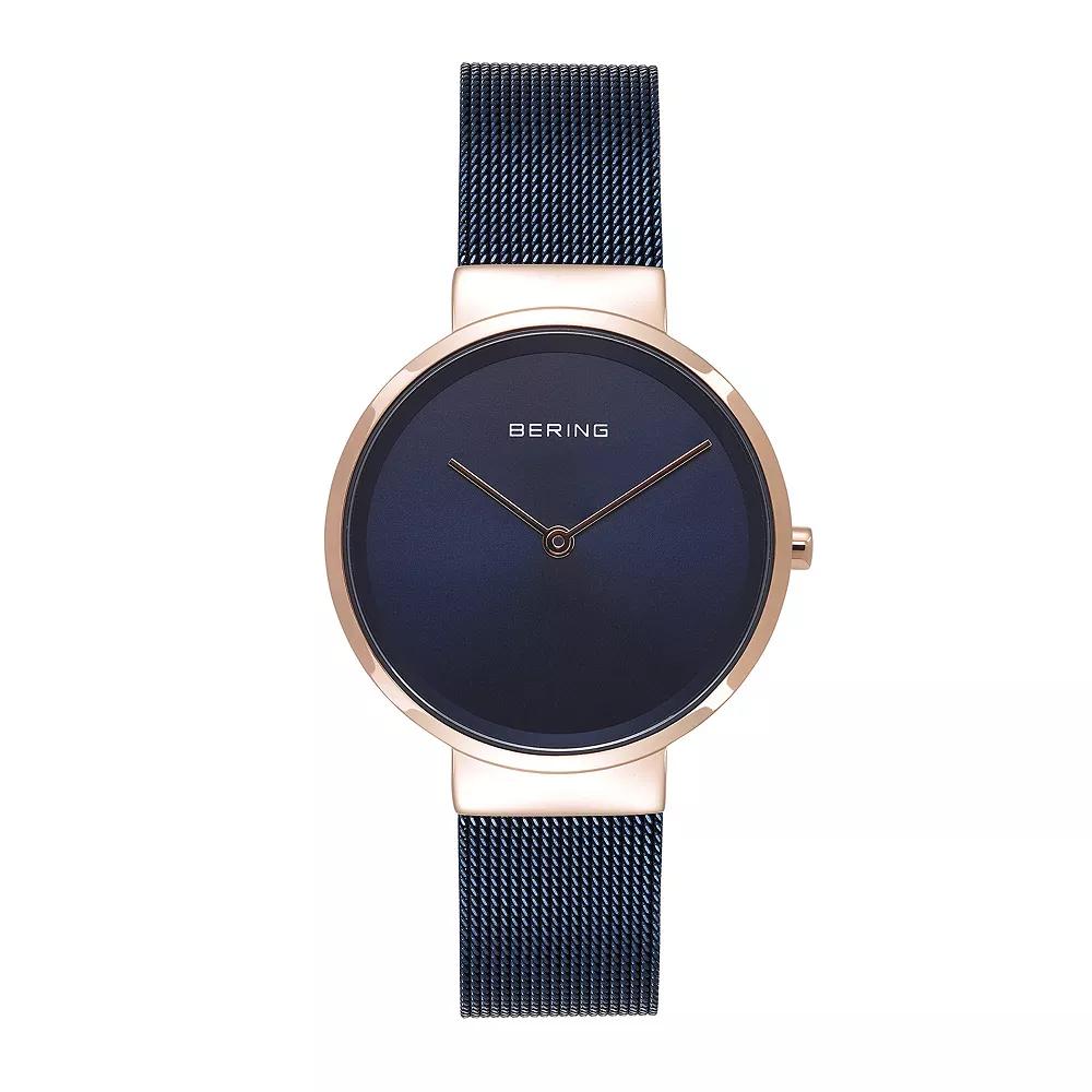 BERING Women's Classic Blue Stainless Steel Mesh Watch - 14531-367, Size: Medium Product Image