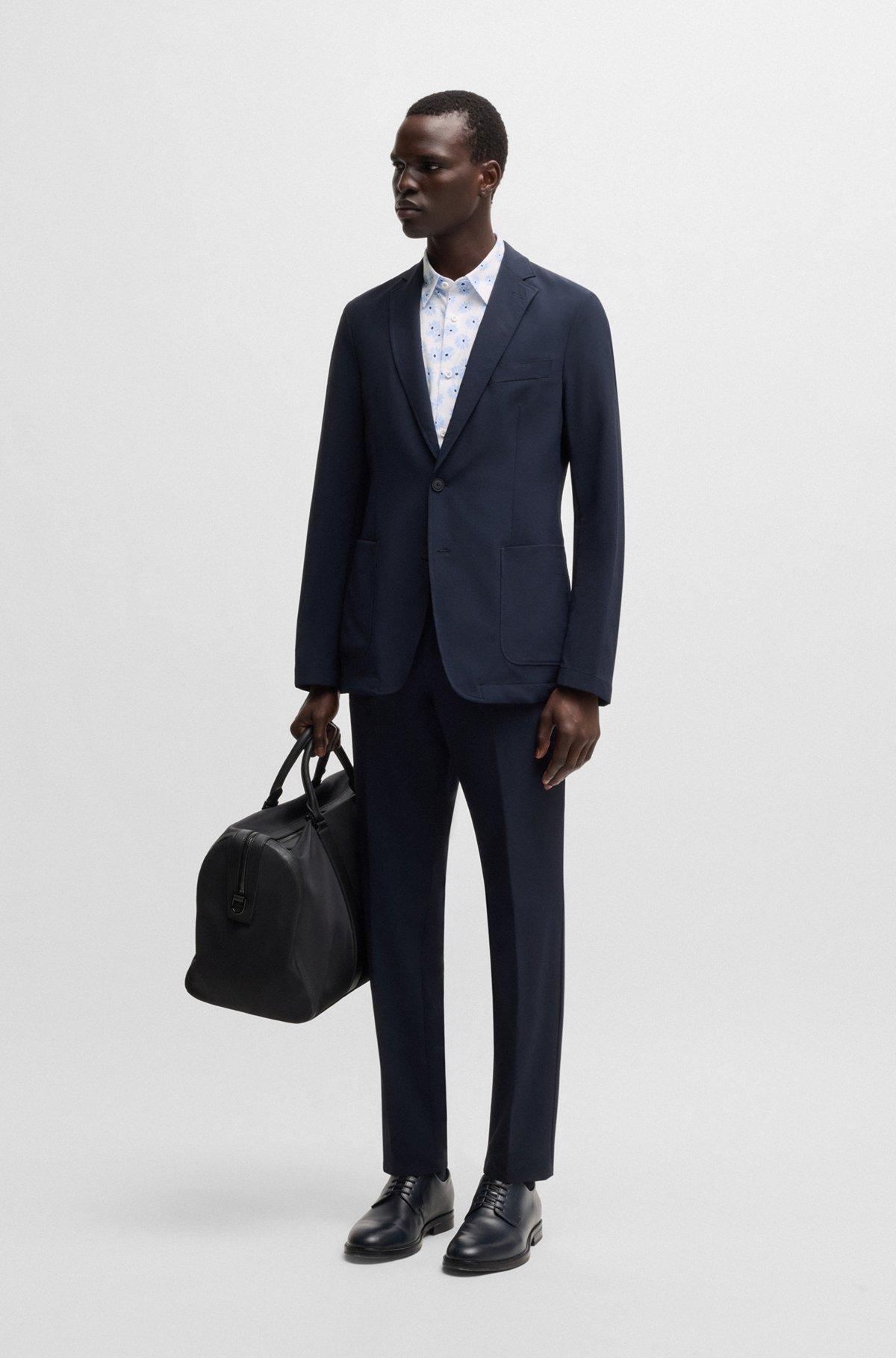 Slim-fit shirt in a floral-print cotton blend Product Image