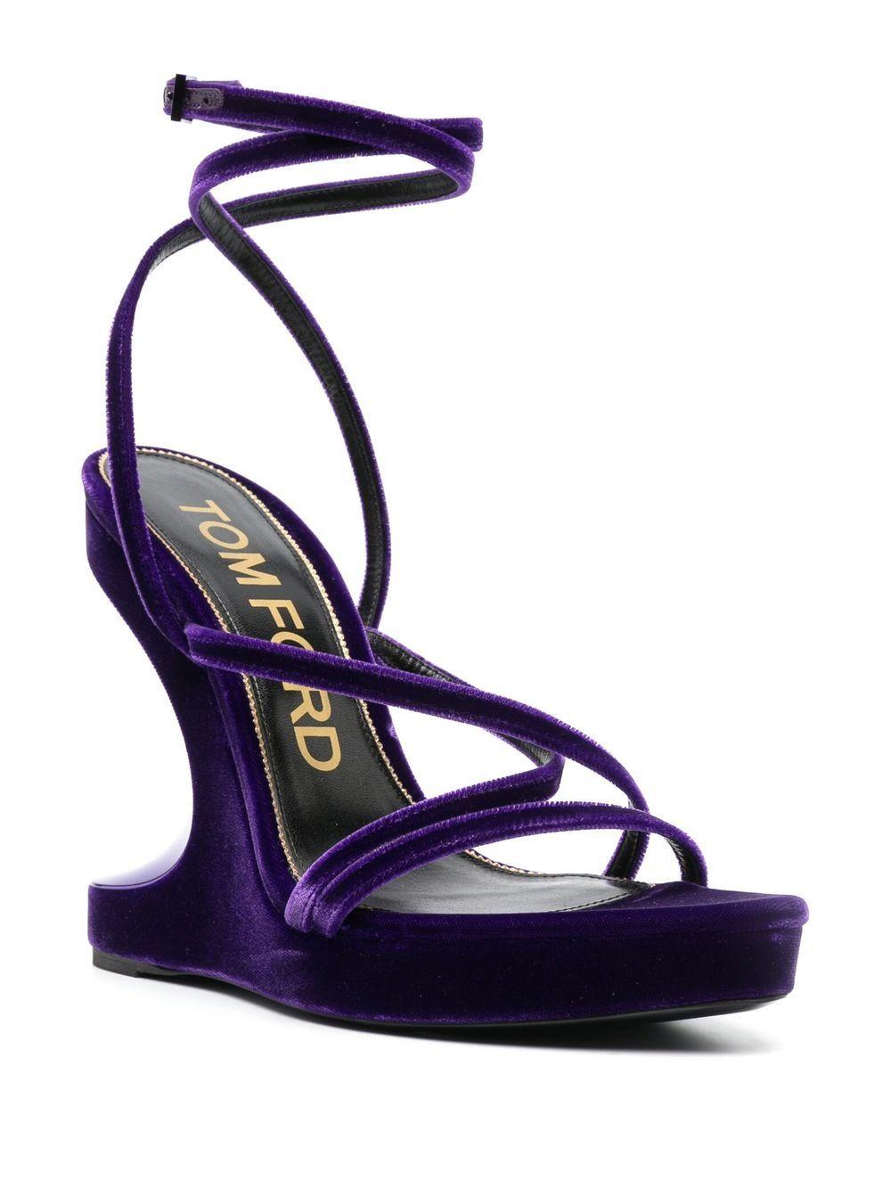 130mm wedge velvet sandals Product Image