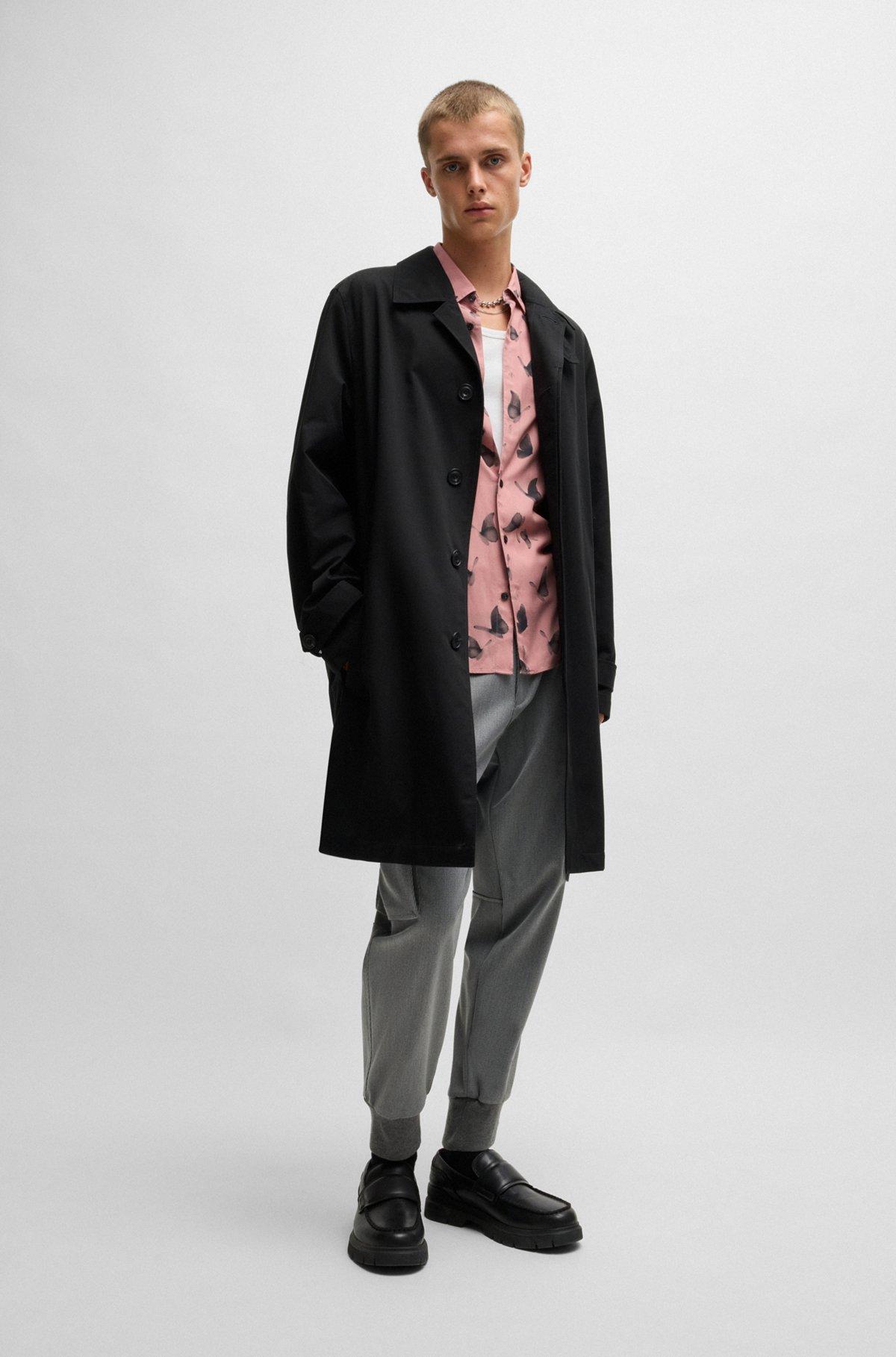Relaxed-fit shirt in seasonal-print poplin Product Image