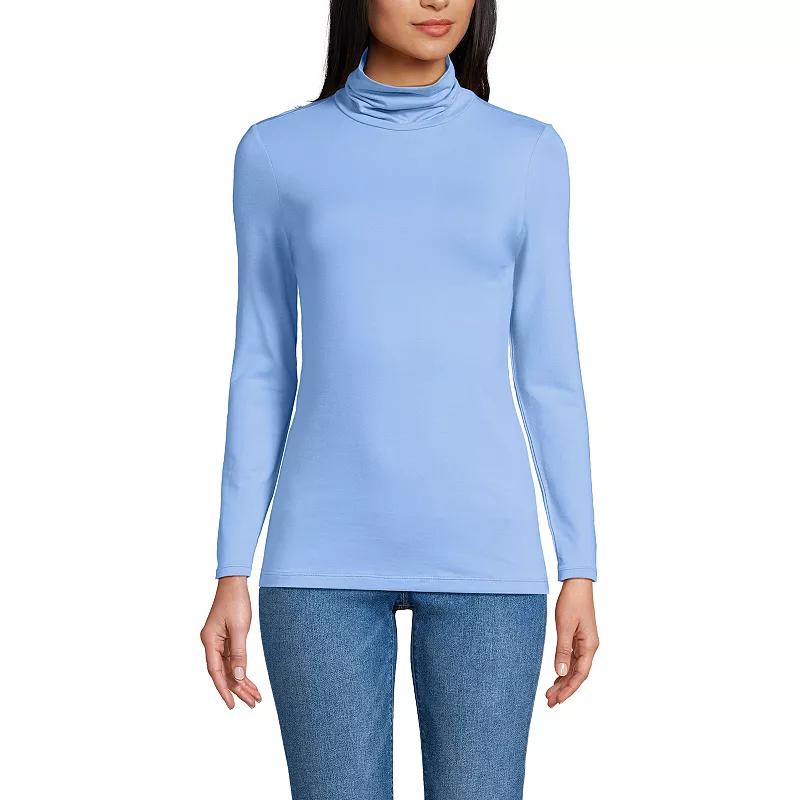 Women's Lands' End Lightweight Fitted Turtleneck,  Product Image