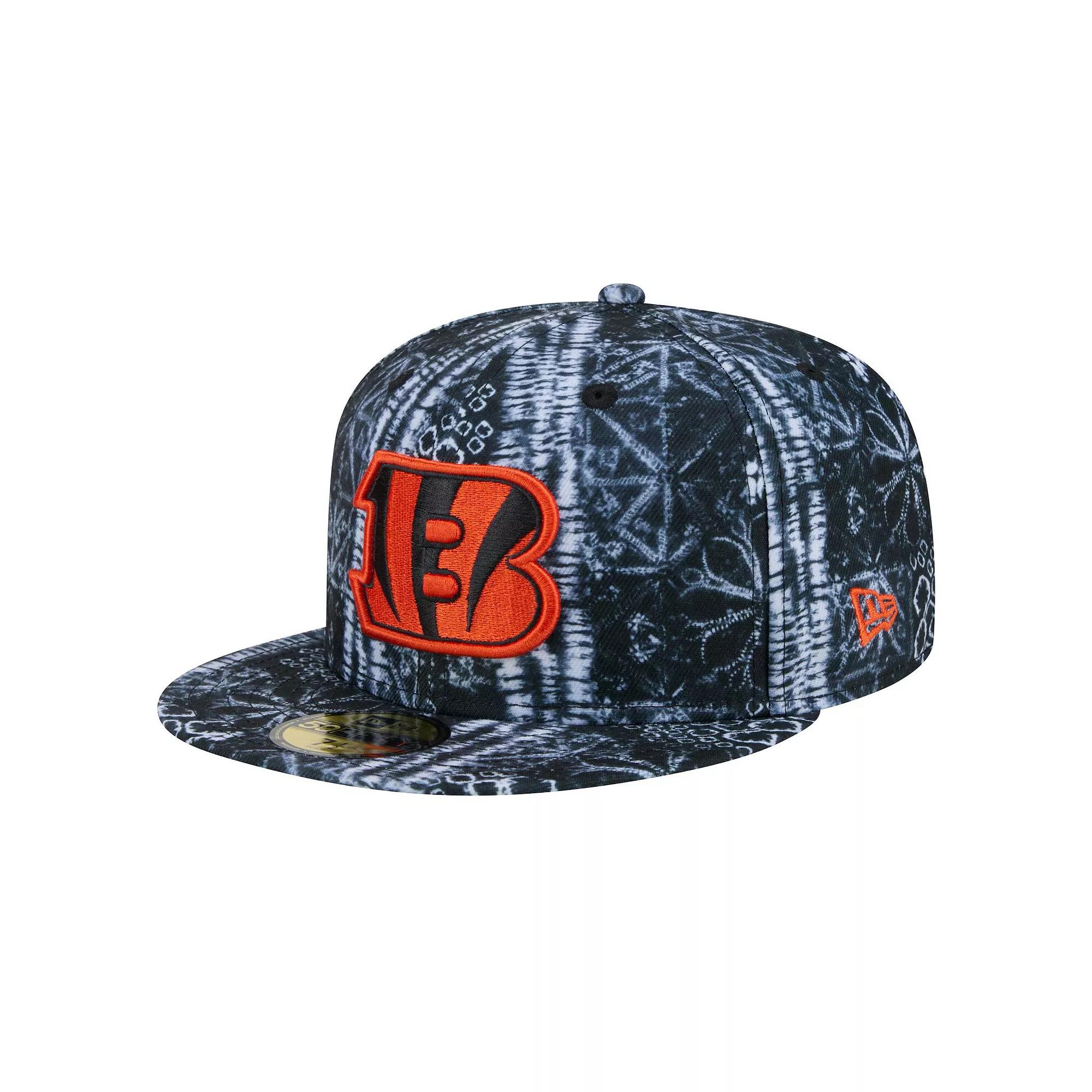 Men's New Era Black Cincinnati Bengals Shibori 59FIFTY Fitted Hat,  Product Image