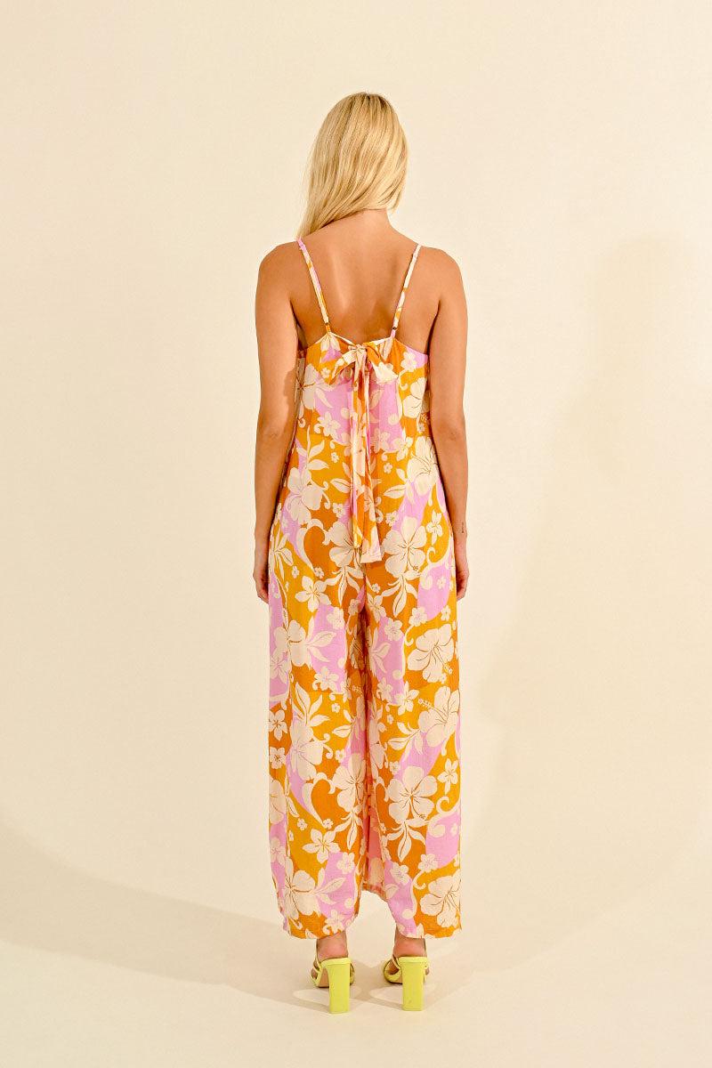 V NECK FLORAL JUMPSUIT Product Image