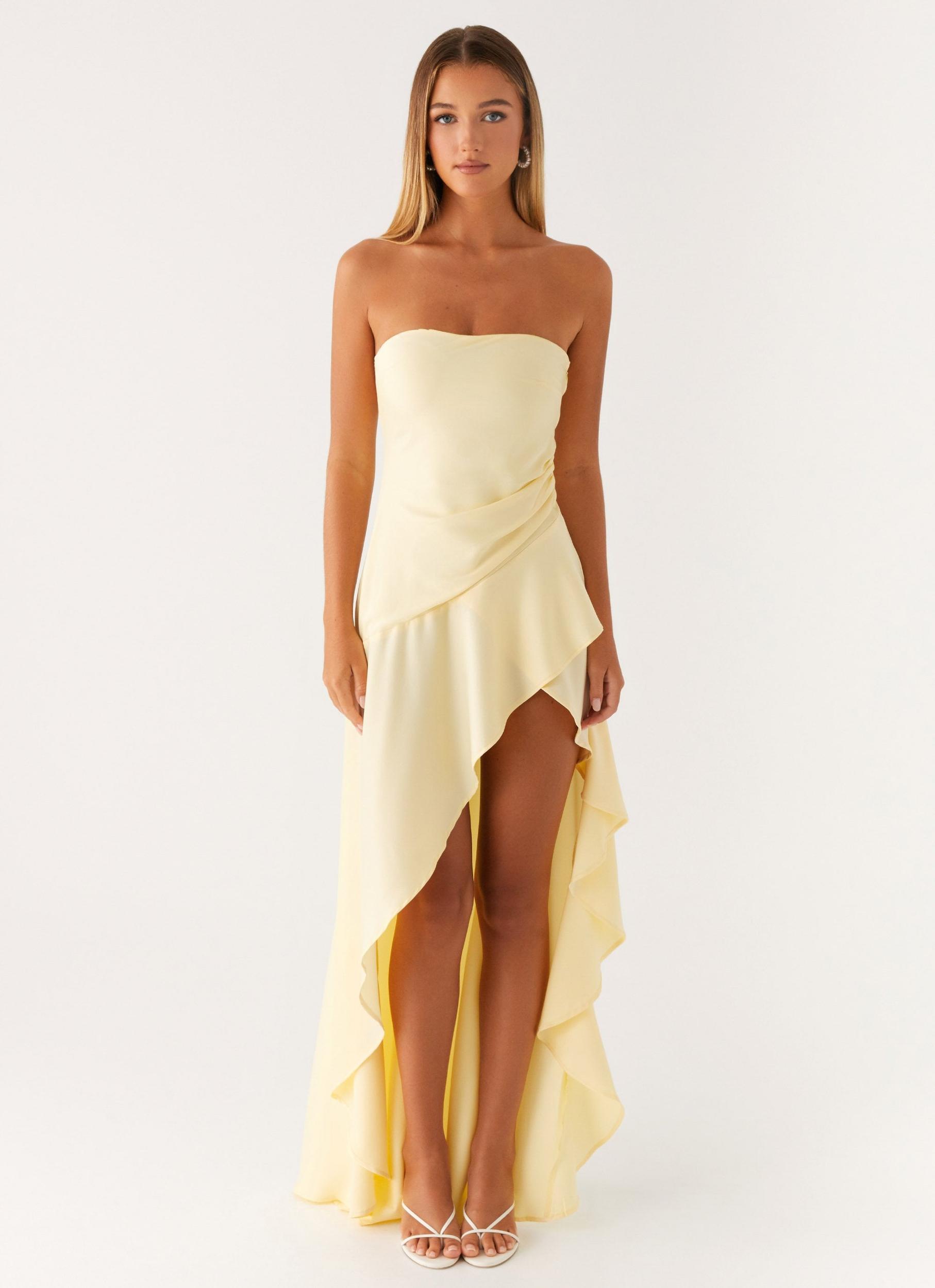 Bodie Maxi Dress - Pastel Yellow Product Image