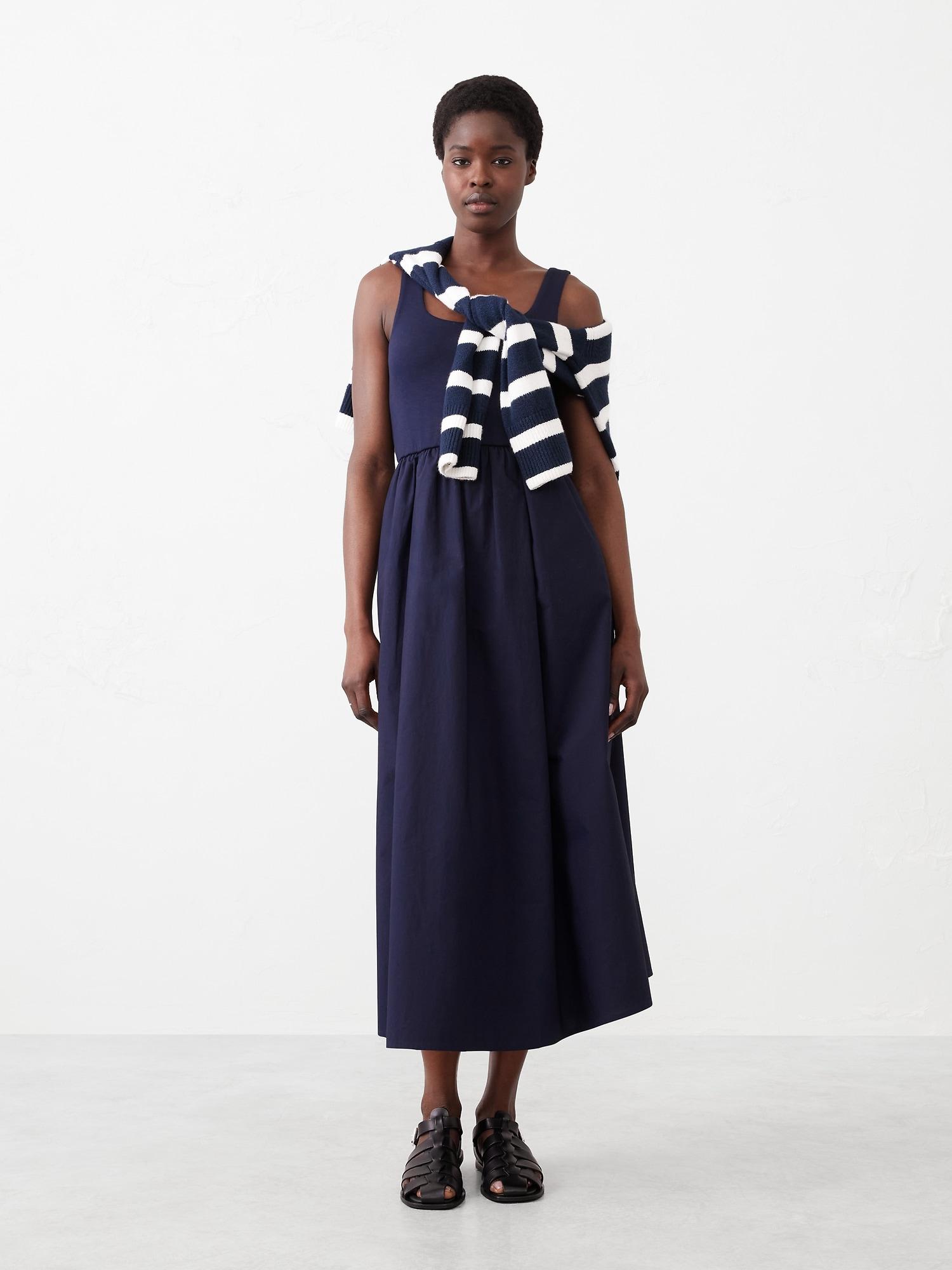 Tank Mixed Media Midi Dress Product Image