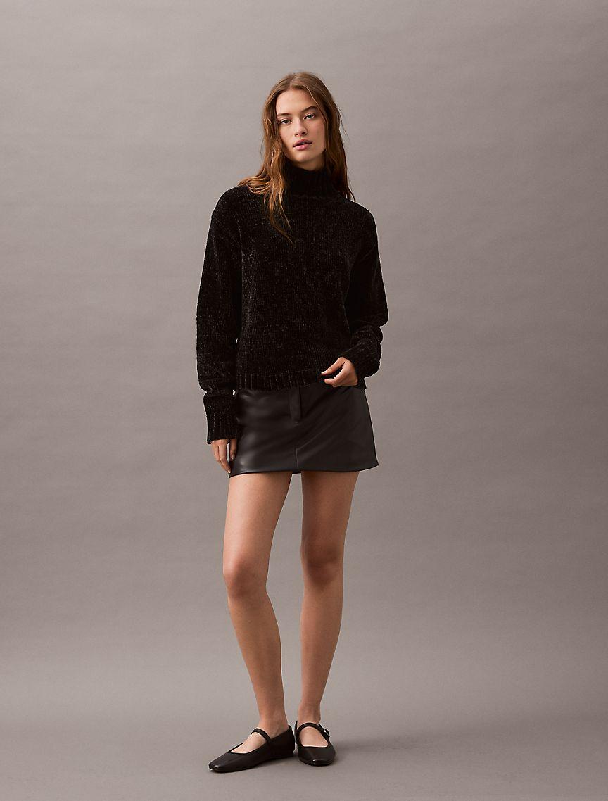 Chenille Relaxed Turtleneck Sweater Product Image