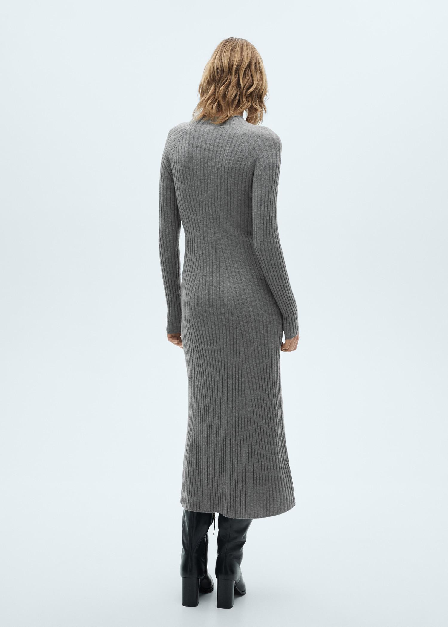 Flared knit dress with perkins collar - Women | MANGO USA Product Image