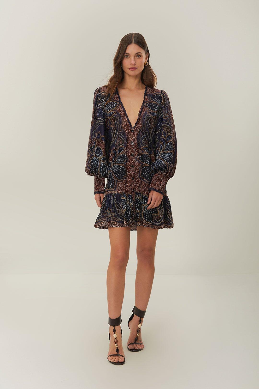 Blue Floral Glam LENZING™ ECOVERO™ Mini Dress Product Image