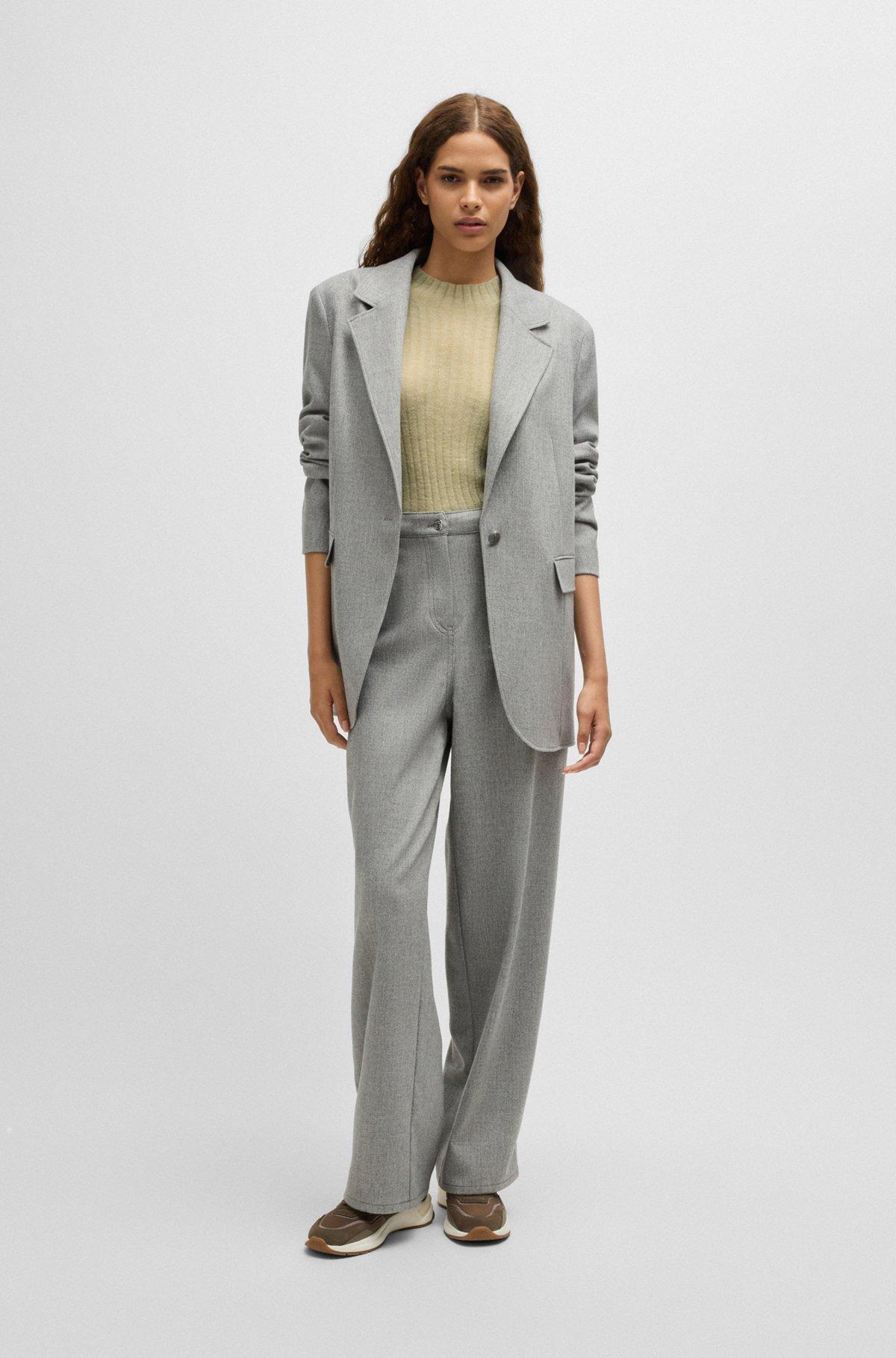 Wool-blend slim-fit sweater with side slits Product Image