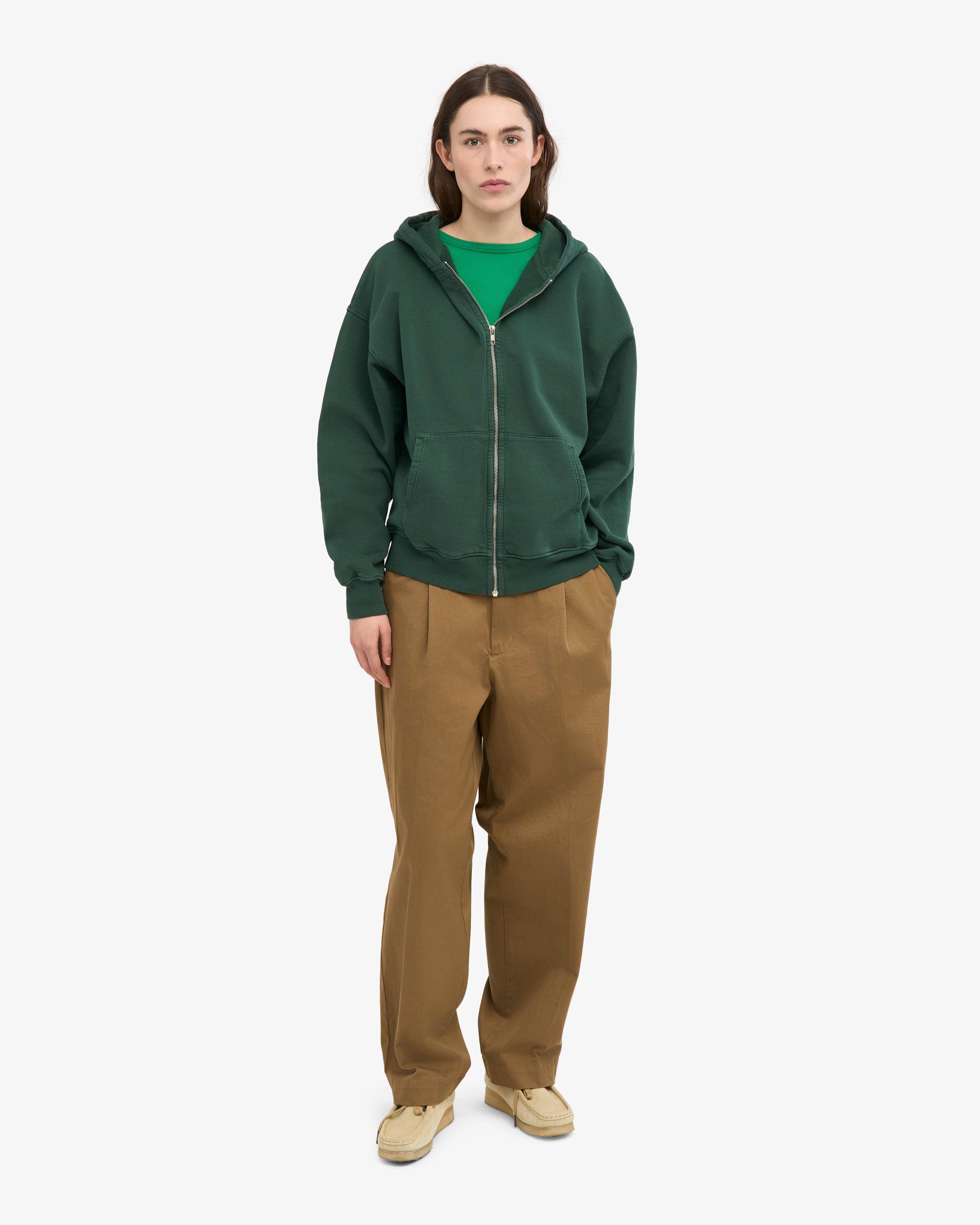 Organic Oversized Zip Hood - Emerald Green Product Image