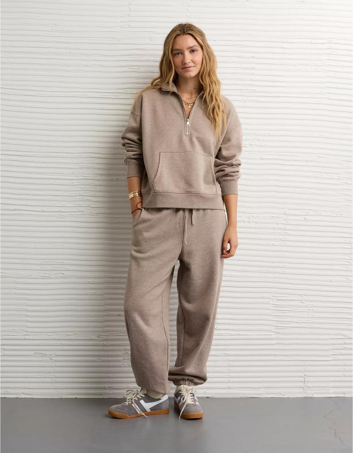 AE Everyday Luxe Quarter Zip Sweatshirt Product Image