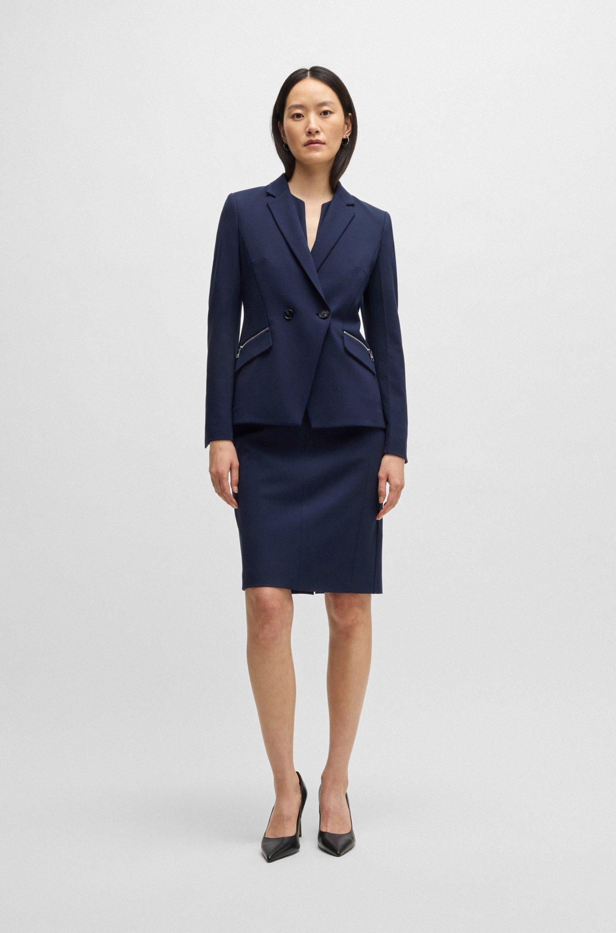 Slim-fit blazer with zipped pockets Product Image