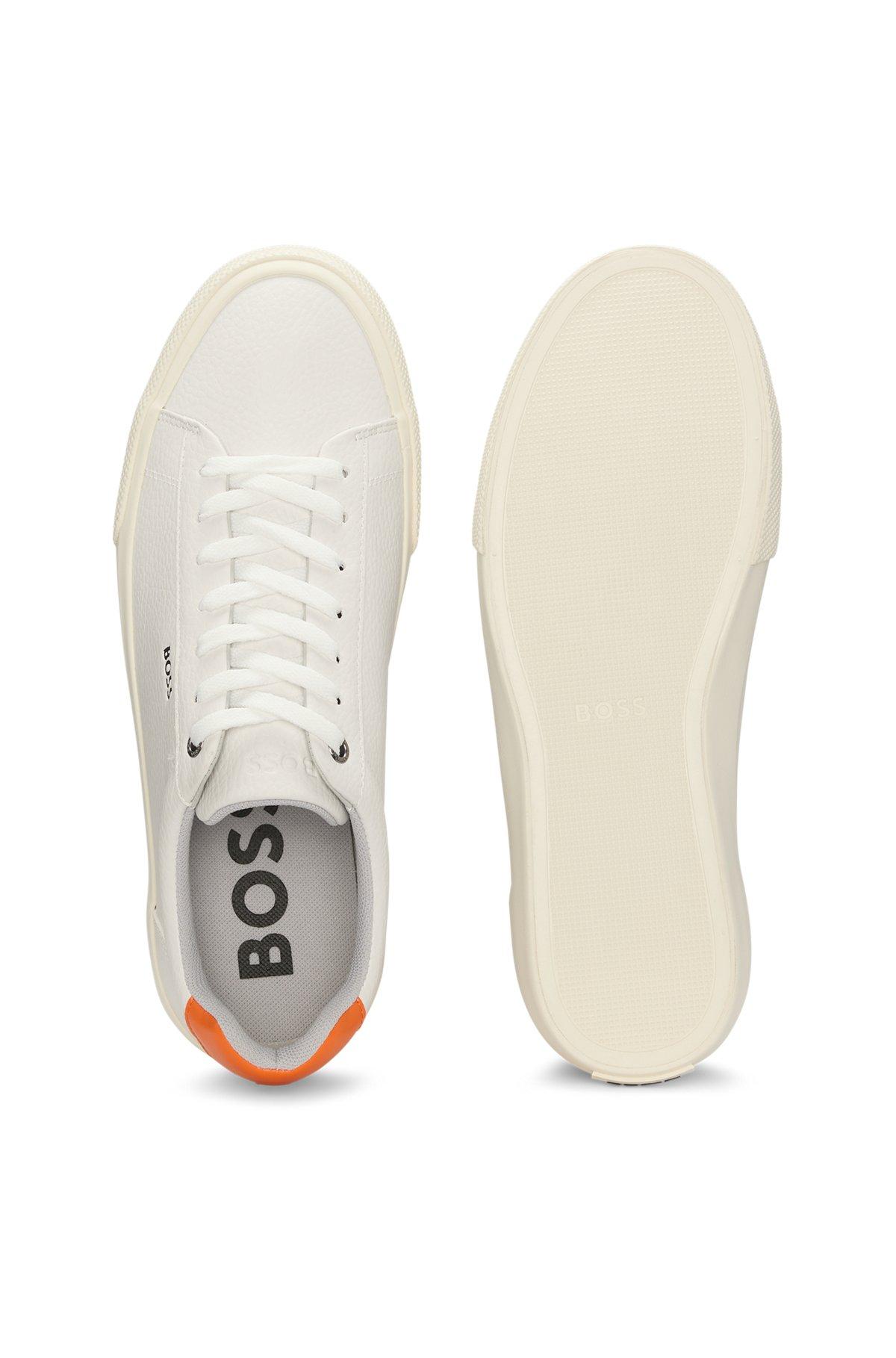 Faux-leather trainers with contrast backtab Product Image