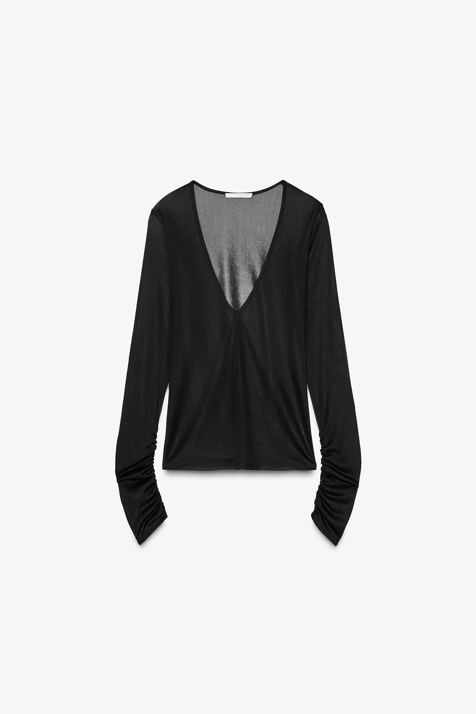 SEMI-SHEER RUCHED TOP Product Image