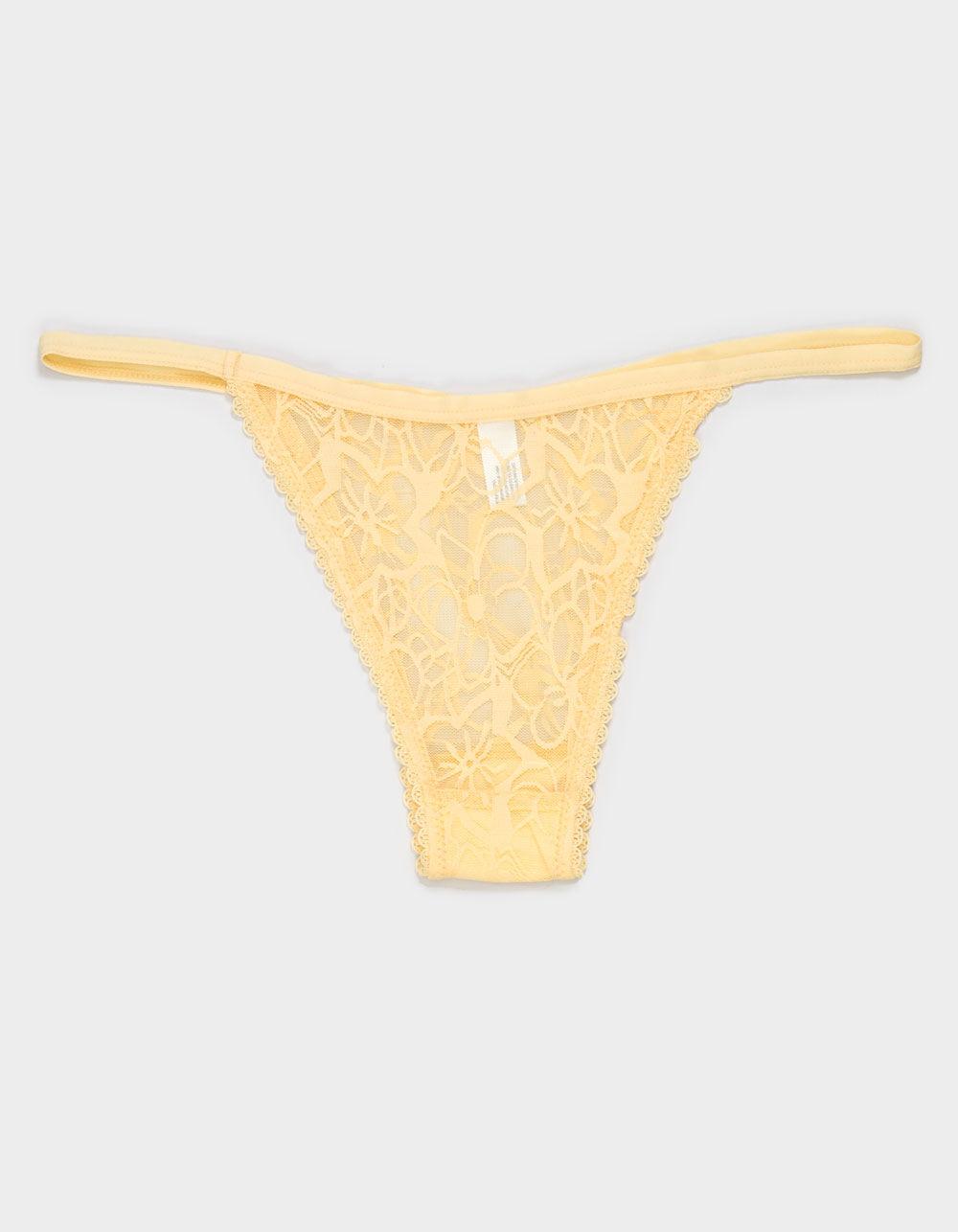 FULL TILT All Over Floral Lace Cheeky Panties - YELLOW Product Image