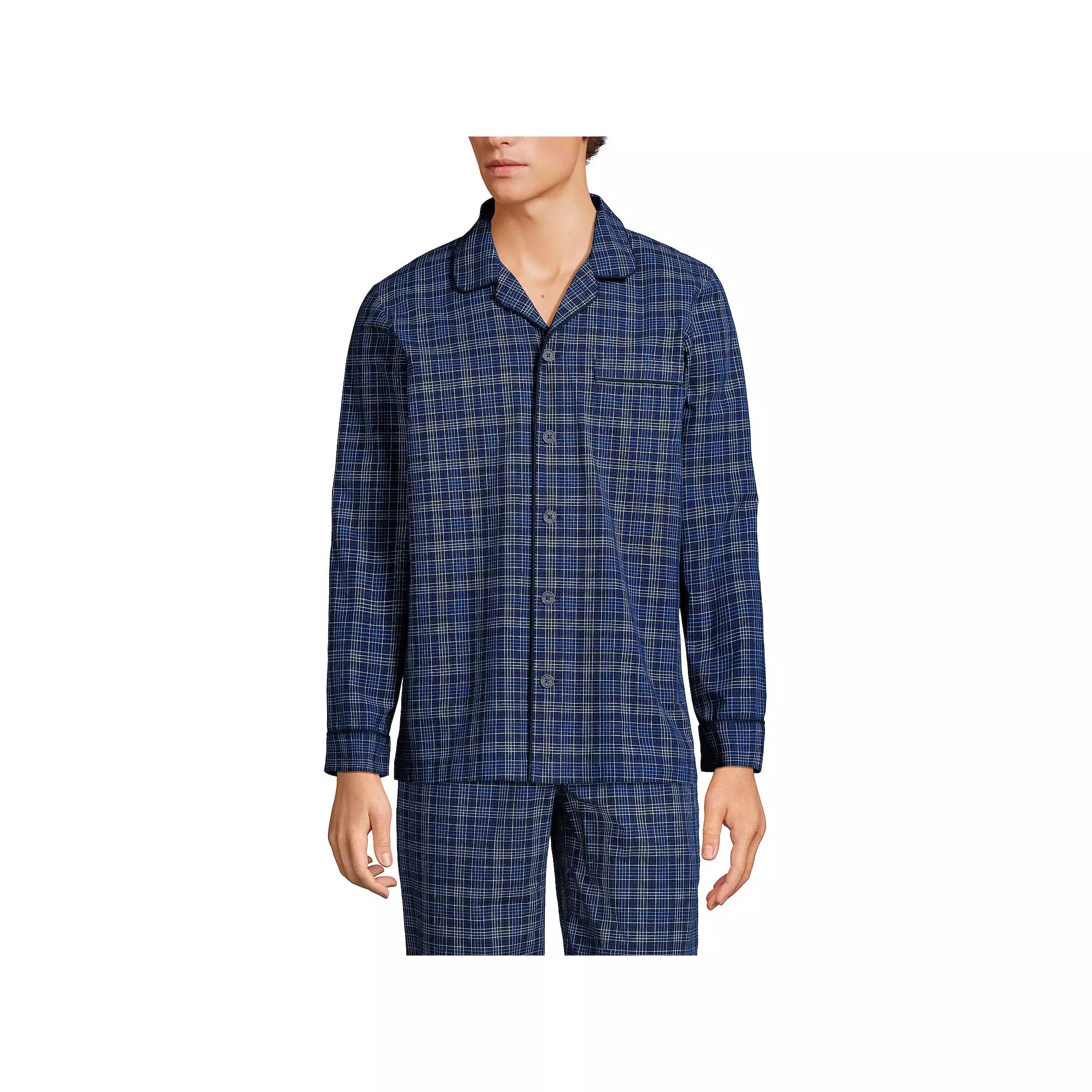 Men's Lands' End Broadcloth Pajama Sleep Shirt,  Product Image