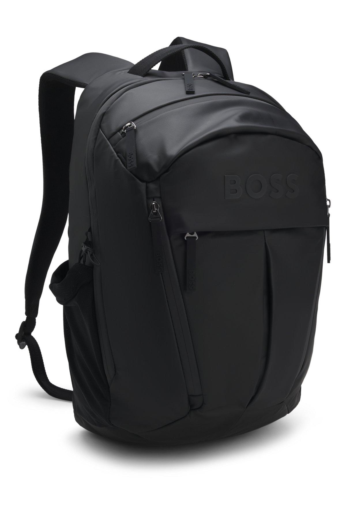 Faux-leather backpack with logo detail Product Image